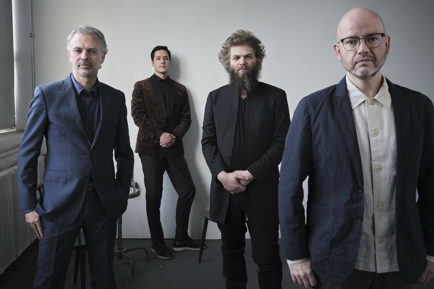 Brooklyn Rider, Colin Jacobsen, violin, Michael Nicolas, cello, Johnny Gandelsman, violin and Nicholas Cords, viola open BCM Autumn with an October 18 concert in Bridgehampton. MARCO GIANNAVOLA