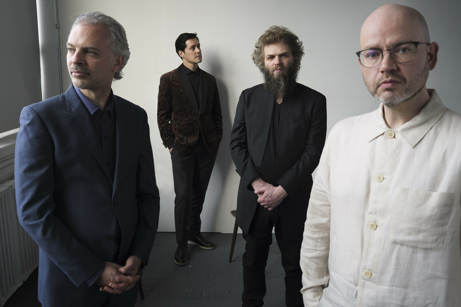 Brooklyn Rider, Colin Jacobsen, violin, Michael Nicolas, cello, Johnny Gandelsman, violin and Nicholas Cords, viola open BCM Autumn with an October 18 concert in Bridgehampton. MARCO GIANNAVOLA
