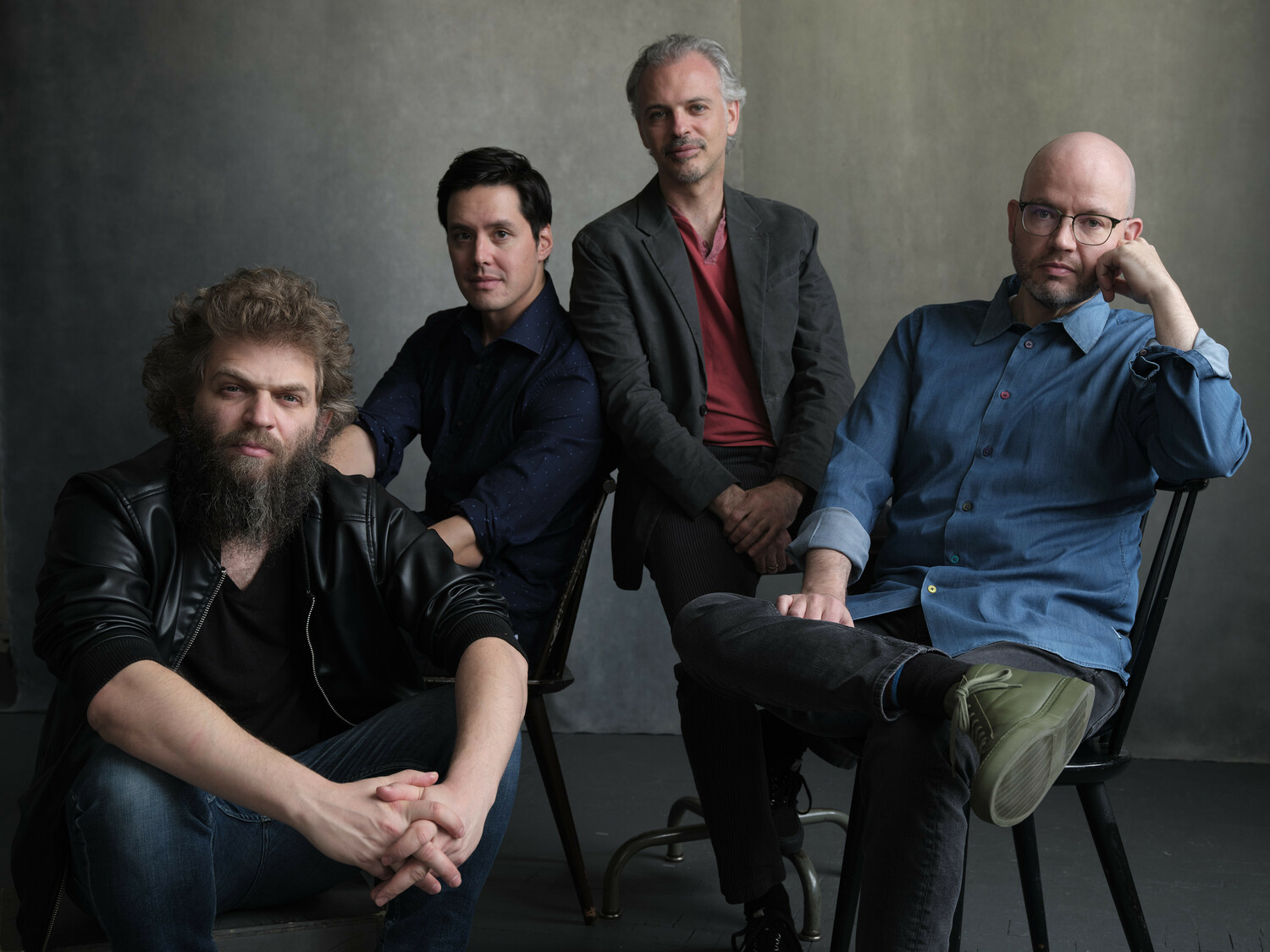 Brooklyn Rider, Johnny Gandelsman, violin, Michael Nicolas, cello, Colin Jacobsen, violin,  andNicholas Cords, viola open BCM Autumn with an October 18 concert in Bridgehampton. MARCO GIANNAVOLA