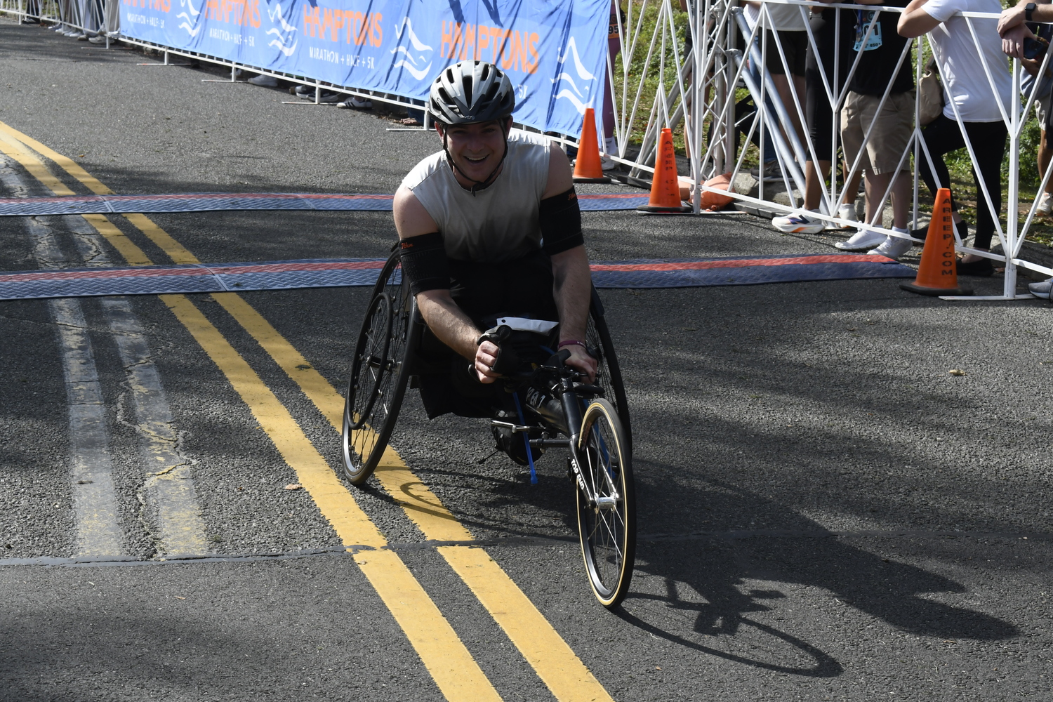 Michael LaRose of Bay Shore was the lone wheelchair division participant. He finished the marathon in 2:48:38.  DREW BUDD