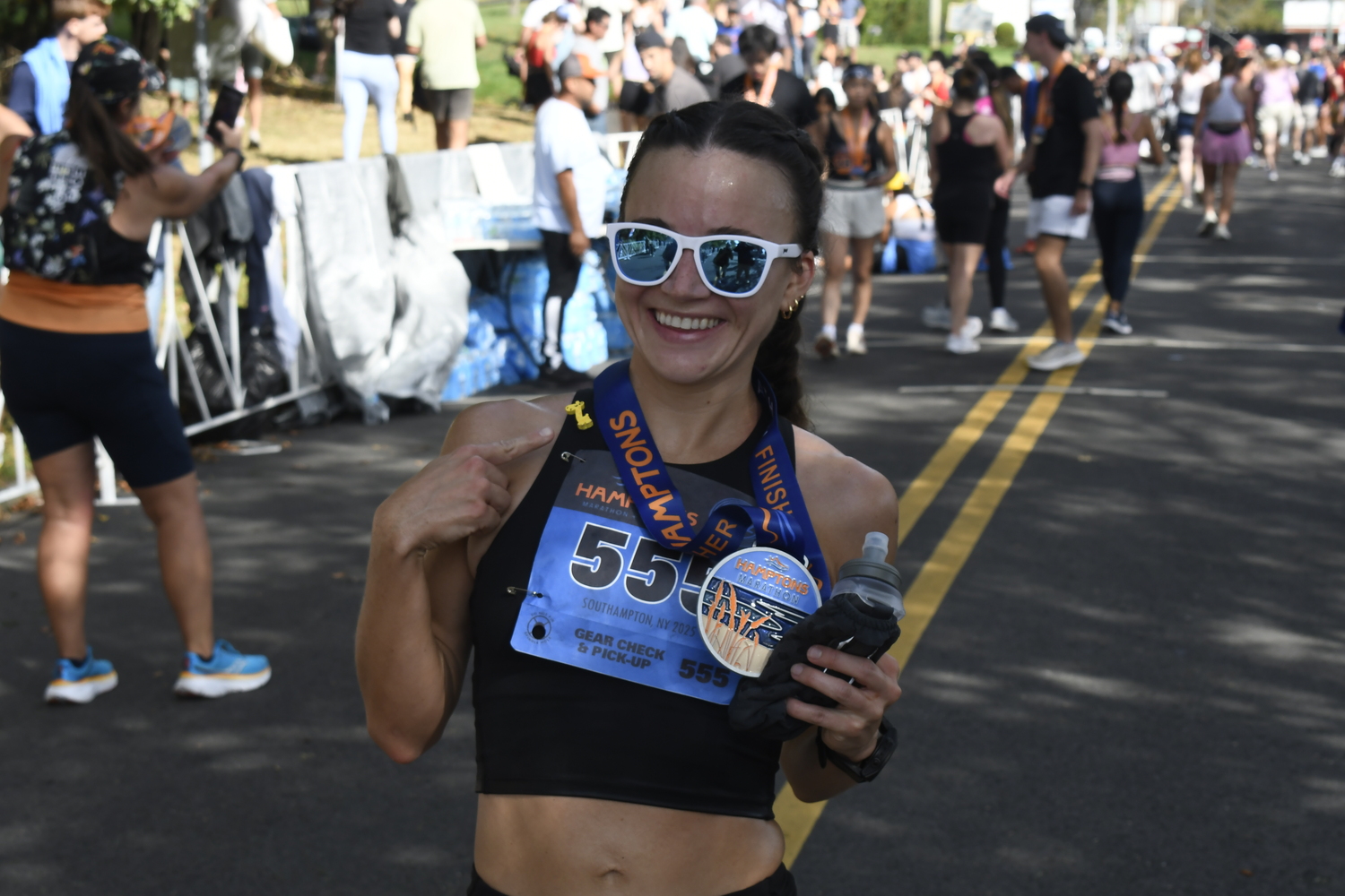 Ashley Reese of Panama City, Florida, was this year's female champion of the Hamptons Marathon. DREW BUDD