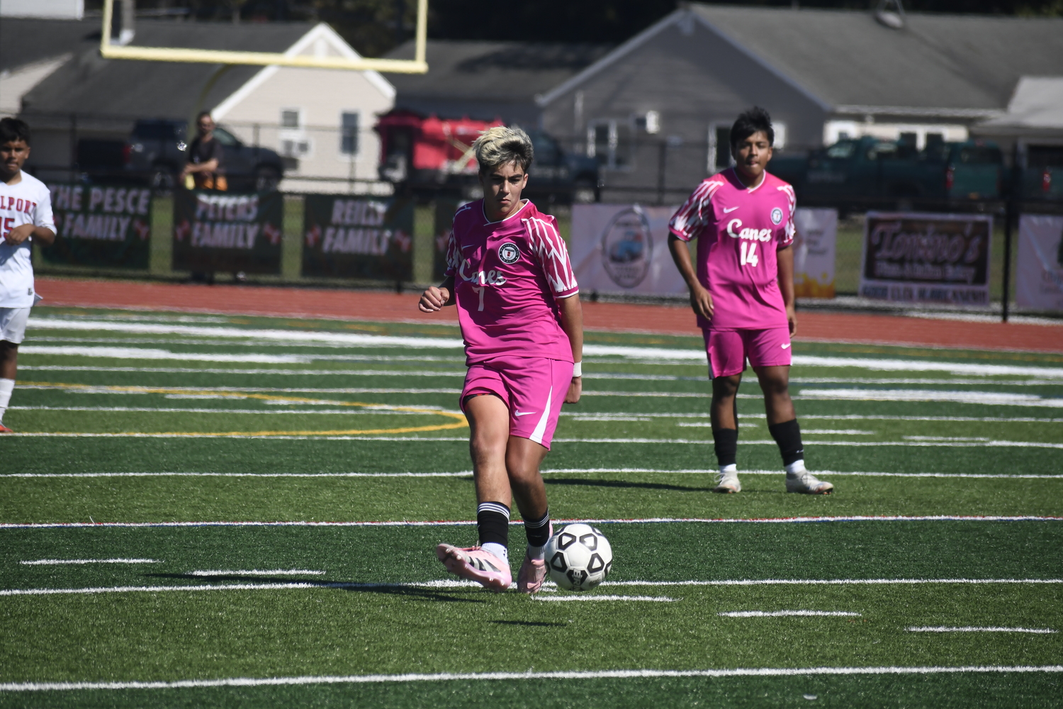 Westhampton Beach sophomore Nicholas Paga sends the ball up the field. DREW BUDD