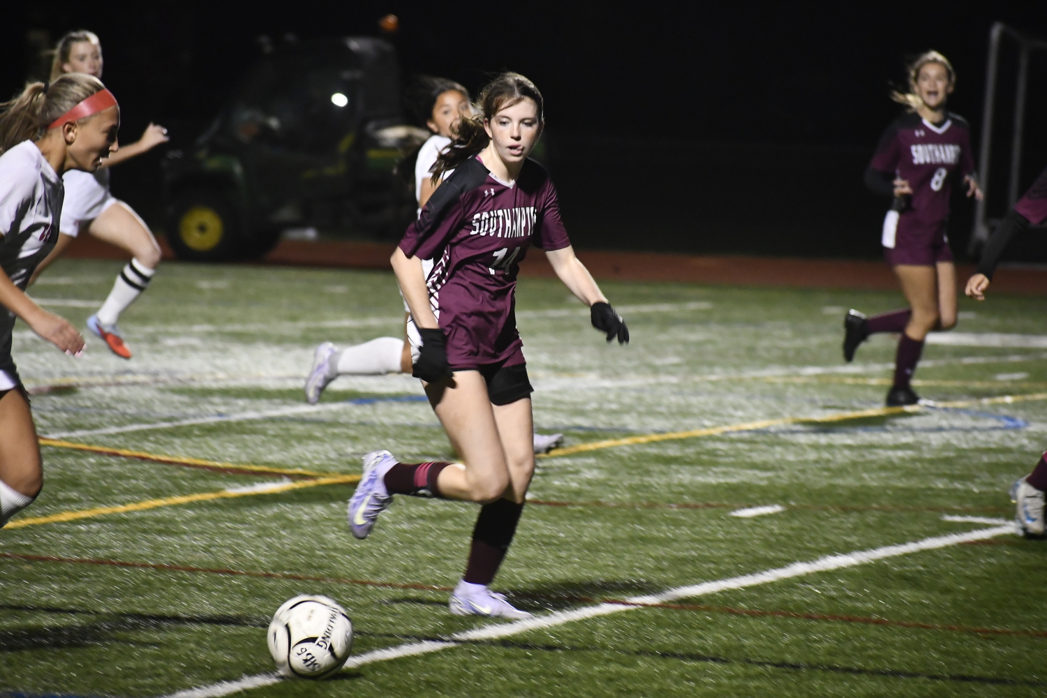 Southampton junior co-captain Riley Cameron tracks the ball.  DREW BUDD