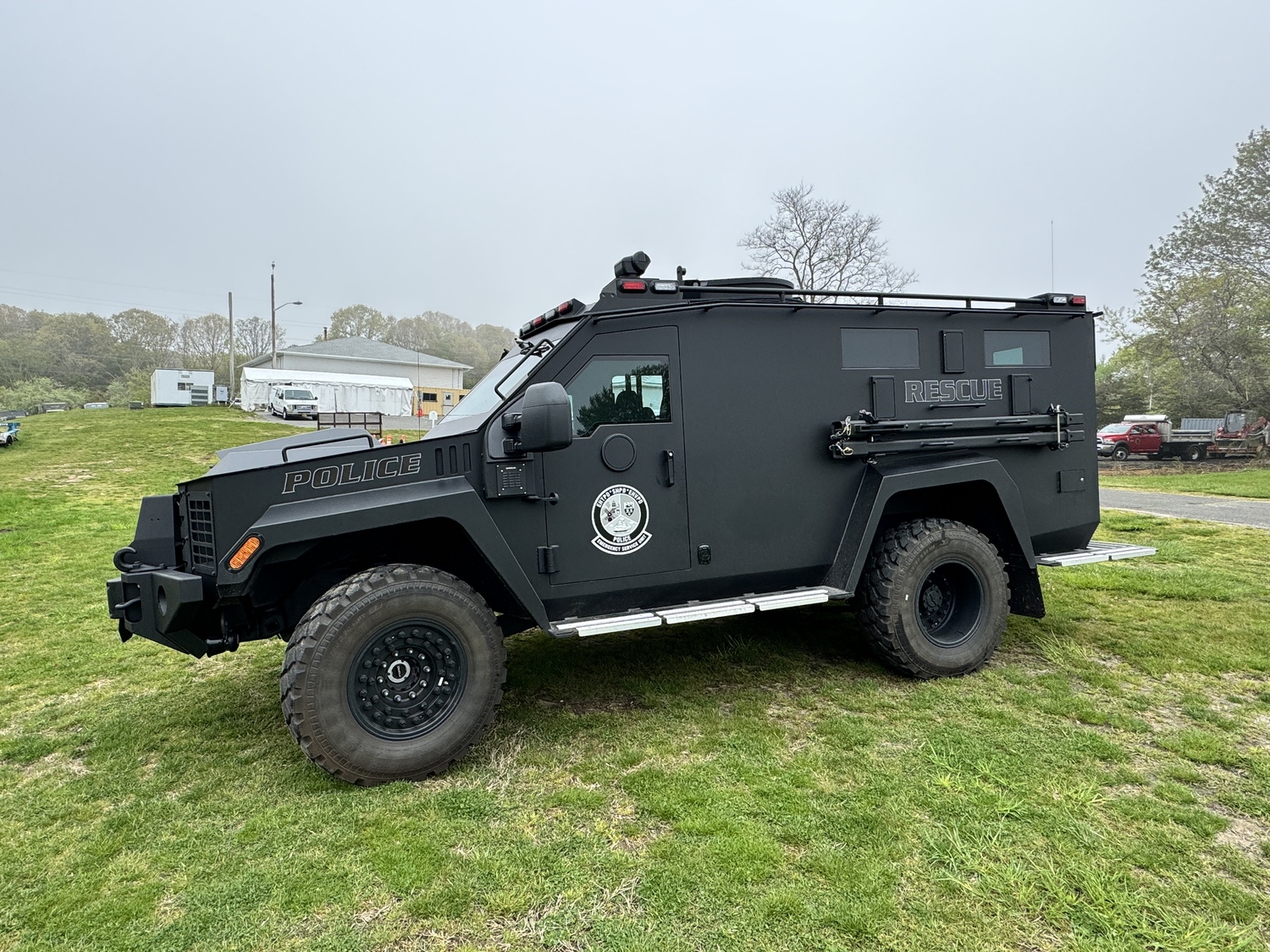 The East Hampton Town Police Department's Lenco Bearcat armored vehicle. MICHAEL WRIGHT