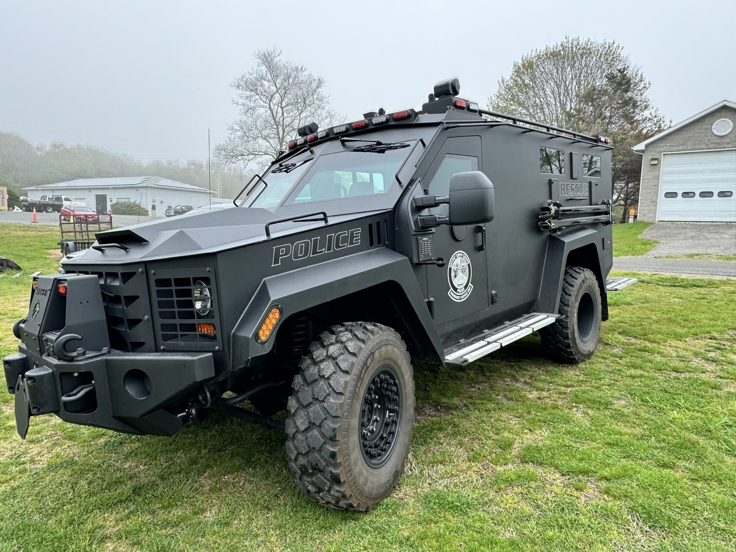 The East Hampton Town Police Department's Lenco Bearcat armored vehicle. MICHAEL WRIGHT