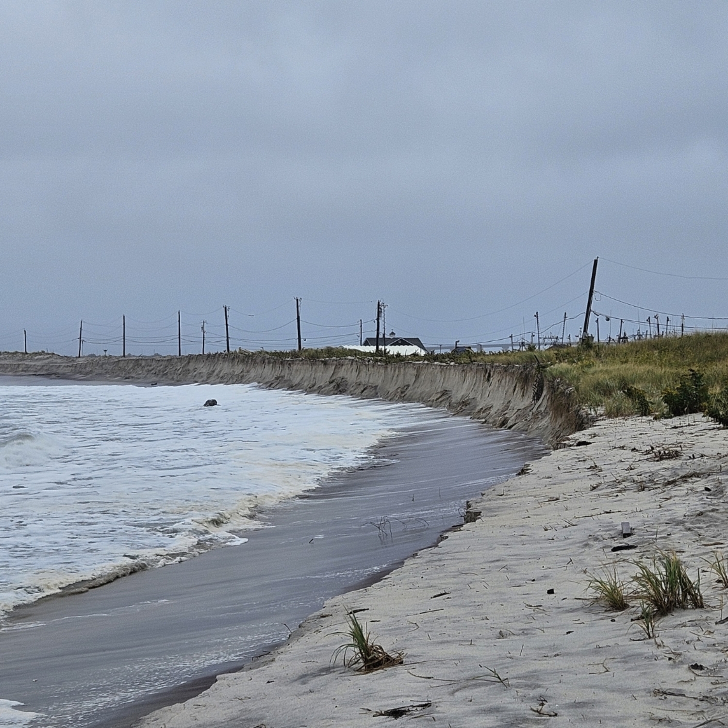 The storm caused heavy erosion along Dune Road west of the commercial dock in Hampton Bays. COURTESY SOUTHAMPTON TOWN