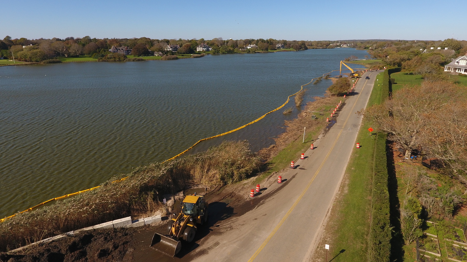 The Southampton Town Trustees are installing a bioswale at the south end of Lake Agawam, and the Lake Agawam Conservancy is paying for the removal of phragmites, an invasive species, in the lake. Both projects will provide a boost to the lake and the area along its southern border.