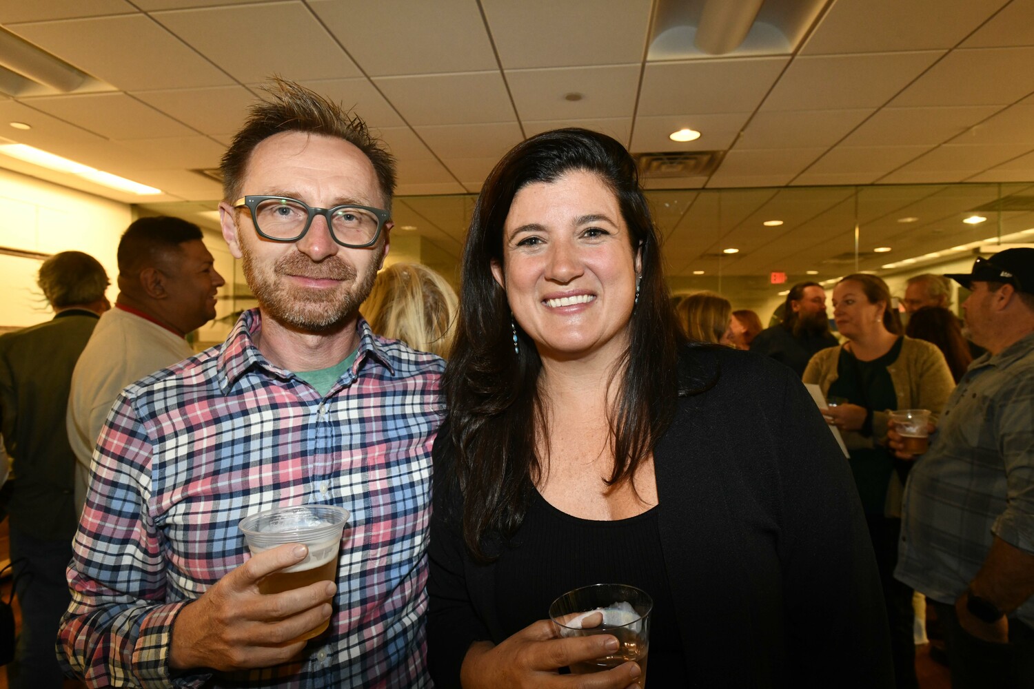 Rafal Ziolkowski and Mary crosby at the Rotary kick-off party on Friday.