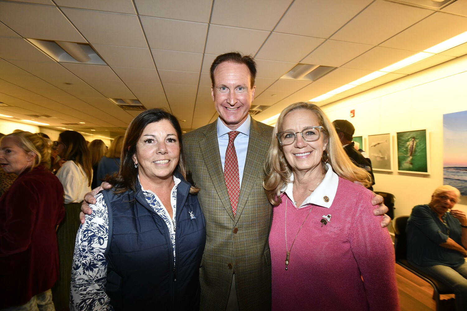 Theresa Kiernan, Bill Manger and Sundy Schermeyer at the Rotary party.