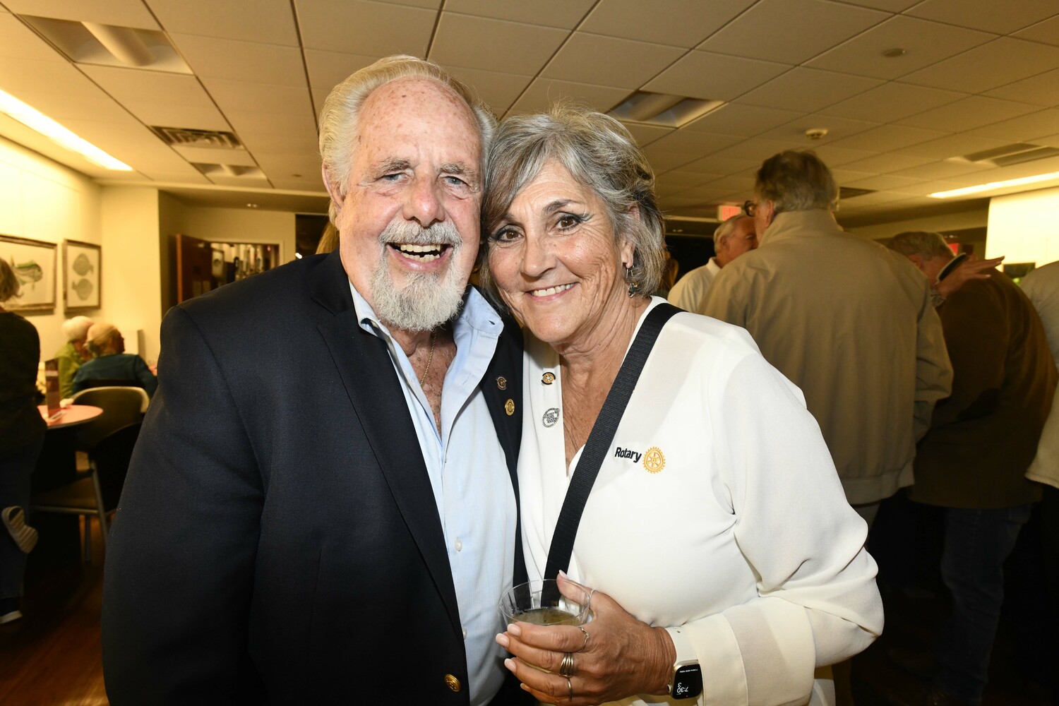 Beau Hulse and Rosane Cassella at the Rotary party.