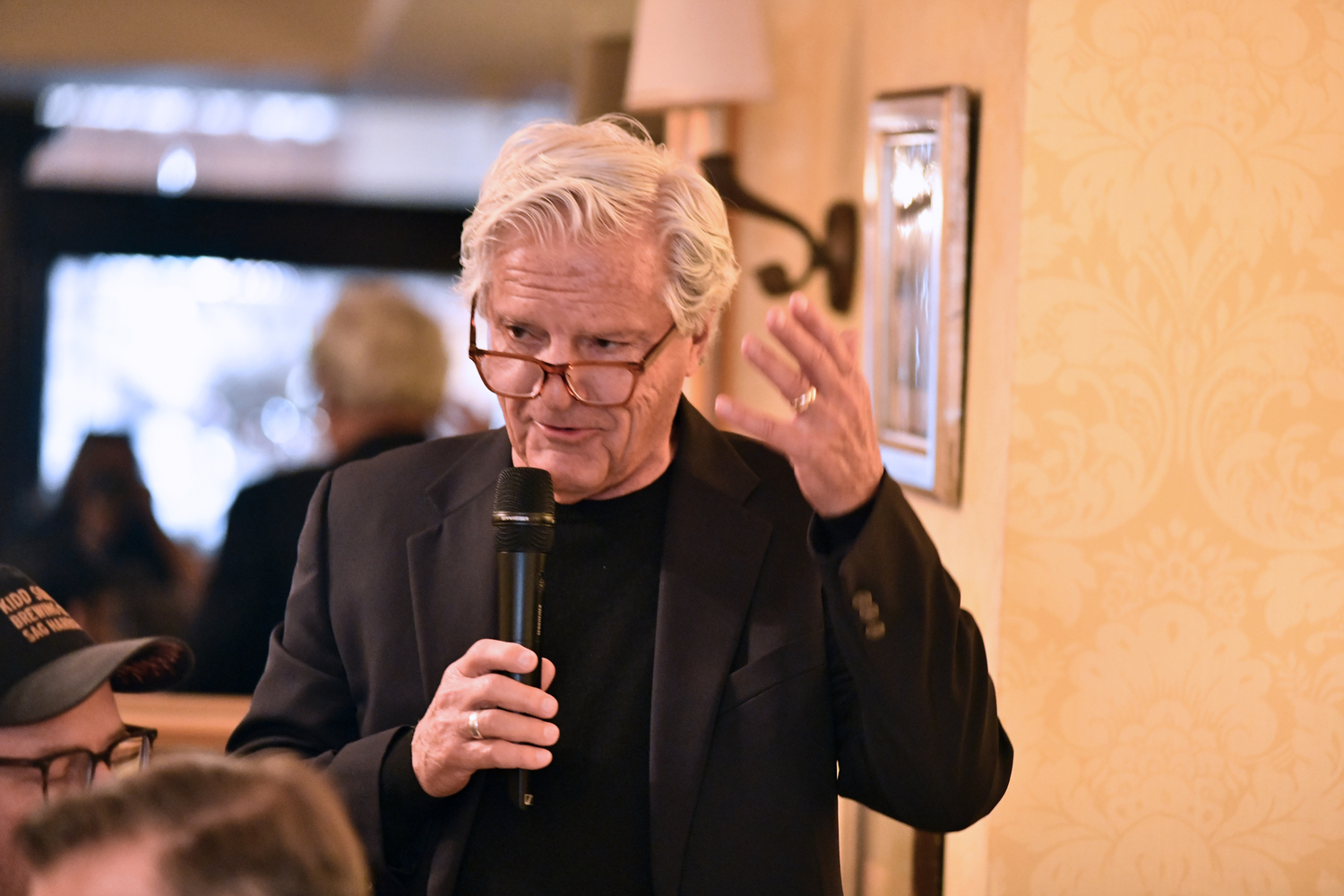 Audience member Jim Larocca asks a question.  DANA SHAW