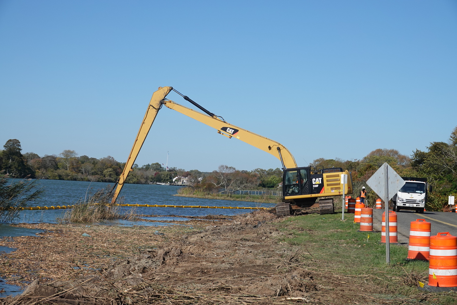 The Southampton Town Trustees are installing a bioswale at the south end of Lake Agawam, and the Lake Agawam Conservancy is paying for the removal of phragmites, an invasive species, in the lake. Both projects will provide a boost to the lake and the area along its southern border.