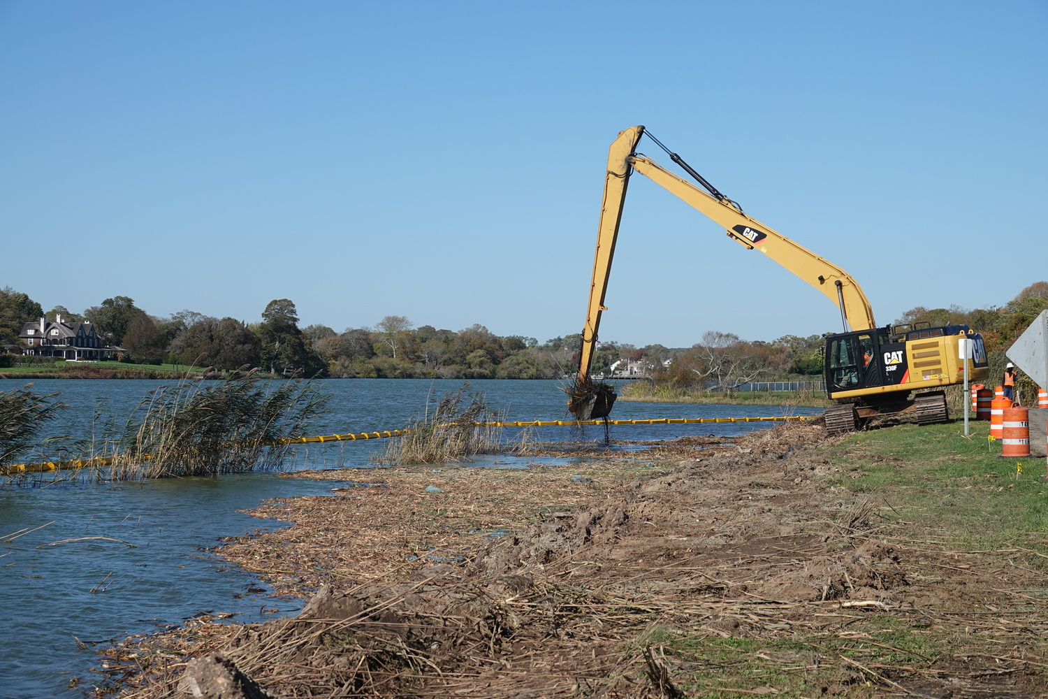 The Southampton Town Trustees are installing a bioswale at the south end of Lake Agawam, and the Lake Agawam Conservancy is paying for the removal of phragmites, an invasive species, in the lake. Both projects will provide a boost to the lake and the area along its southern border.
