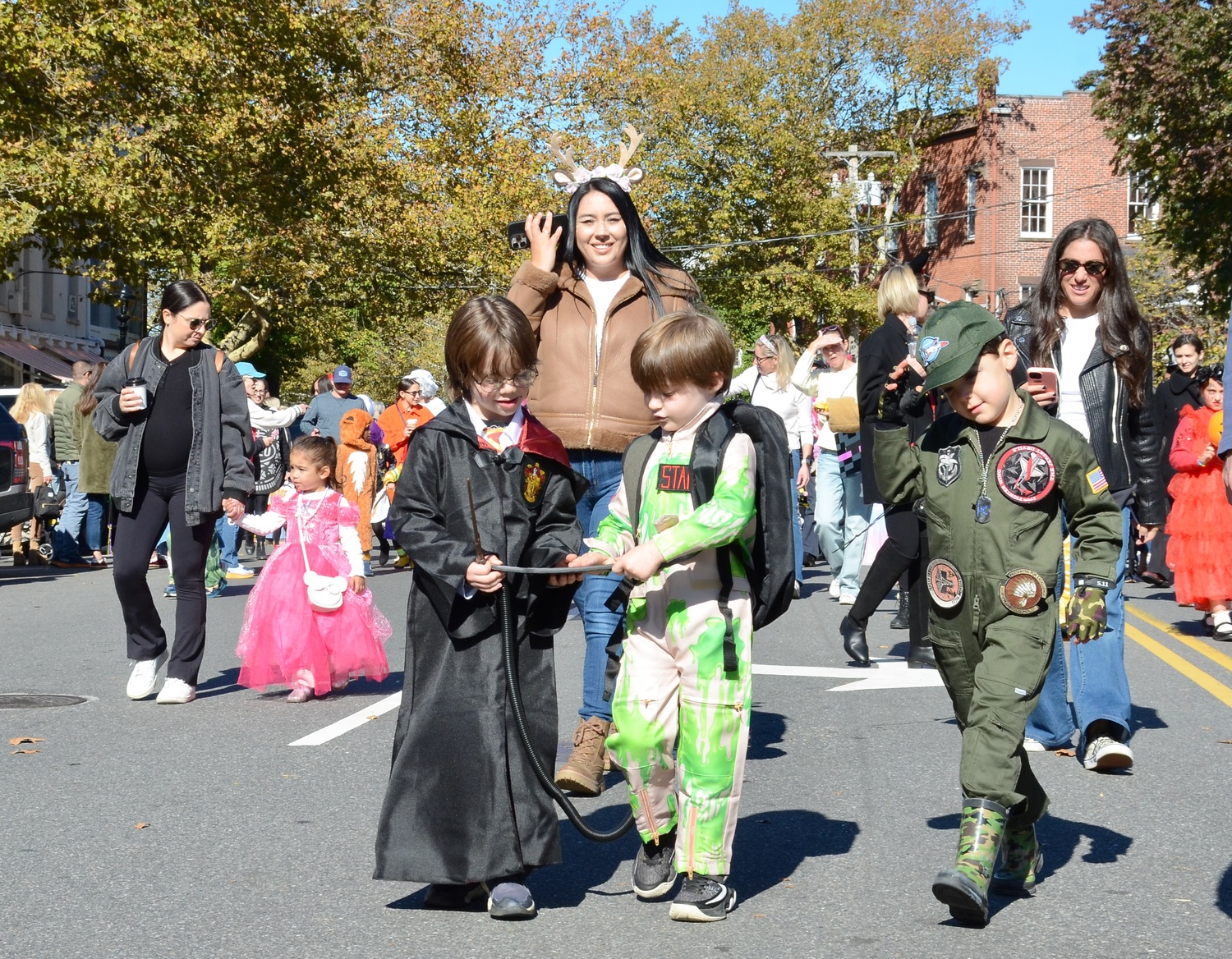 The Sag Harbor Ragamuffin Parade on Main Street on Saturday afternoon.  KYRIL BROMLEY
