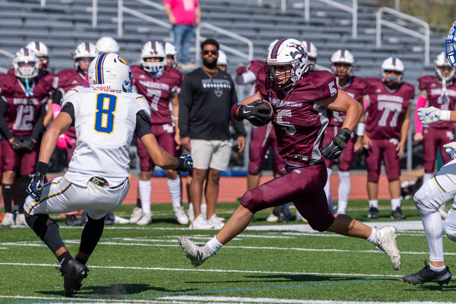 East Hampton junior Jackson Ronick has some space to run.  RON ESPOSITO