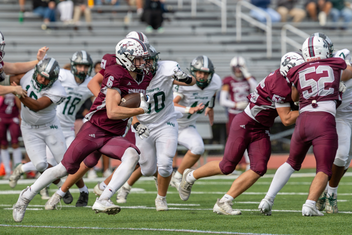 East Hampton senior Livs Kuplins runs with the ball.  RON ESPOSITO