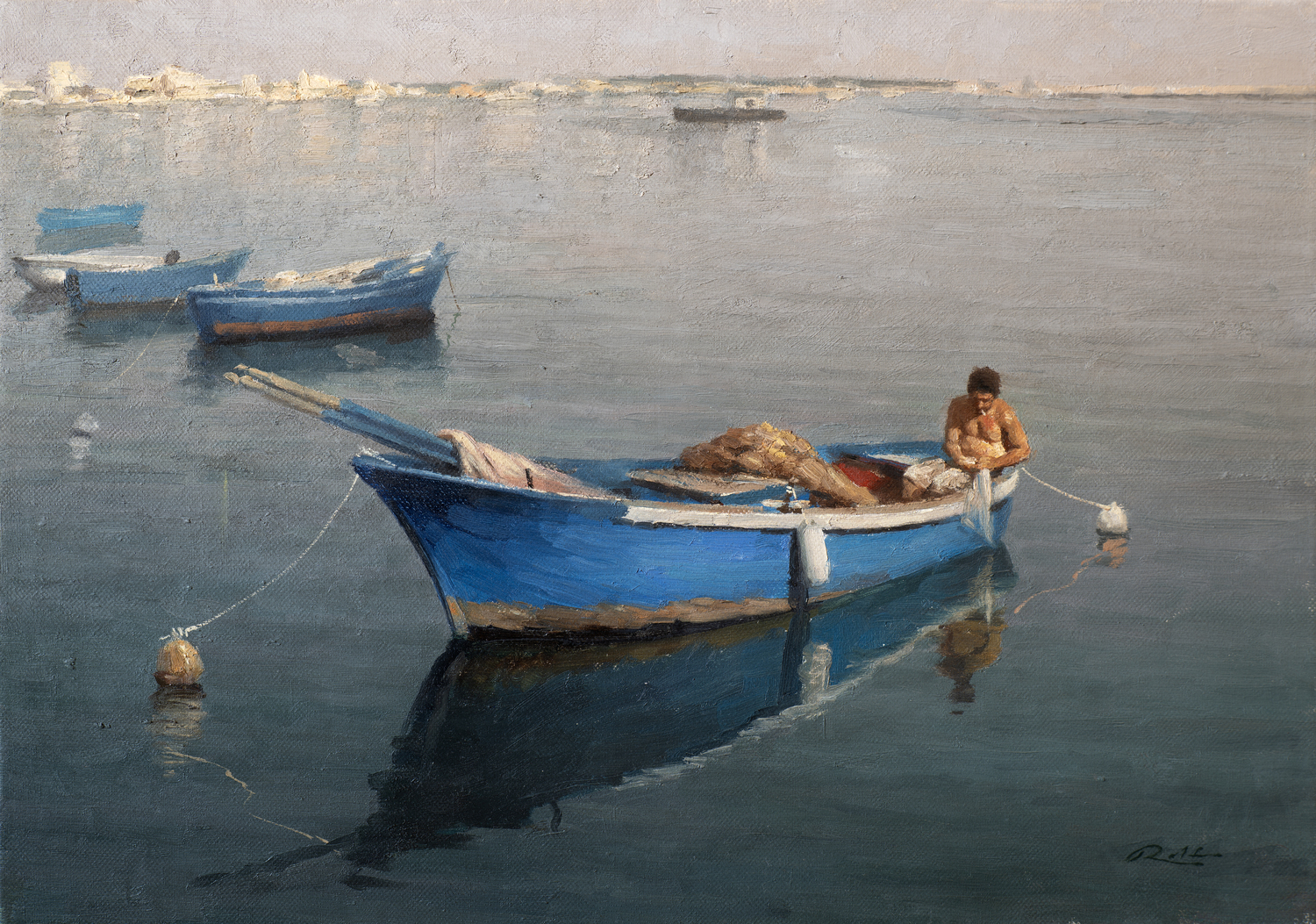 Rolf Hellem, “Fisherman in Giovinazzo” 2025. COURTESY GRENNING GALLERY