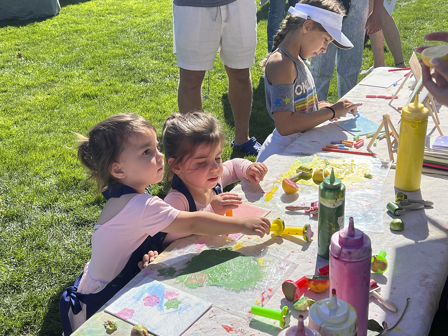 Making art at Southamptonfest on Saturday in Agawam Park.