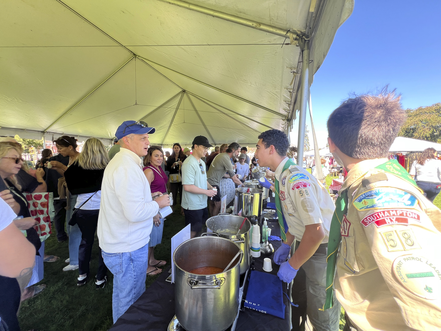Participants sample the wares at the Southamptonfest Chowder contes on Satuday.