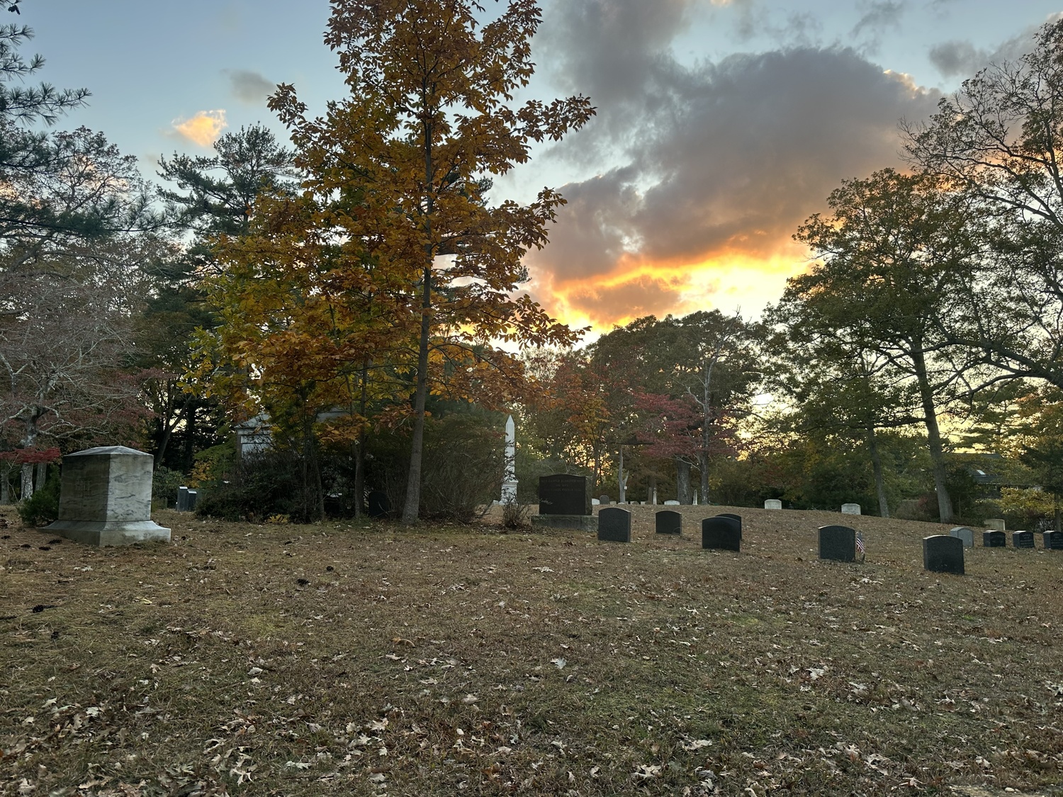 Sag Harbor's Oakland Cemetery on a moody October evening. ANNETTE HINKLE