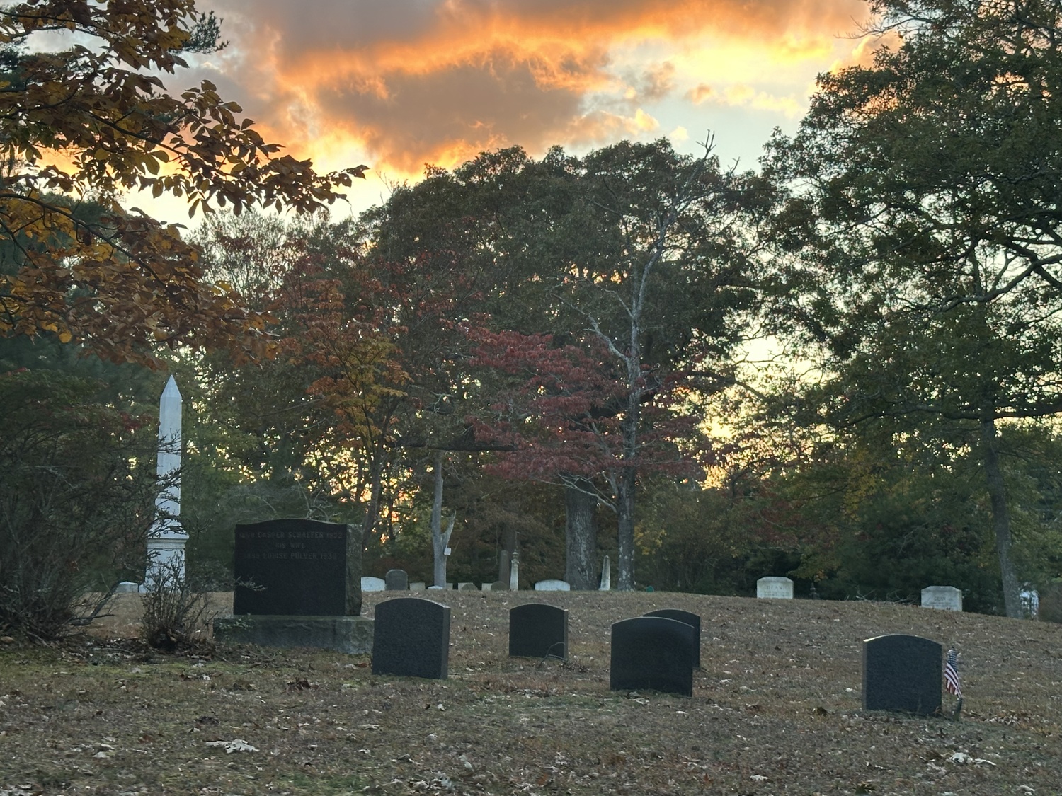 Sag Harbor's Oakland Cemetery on a moody October evening. ANNETTE HINKLE