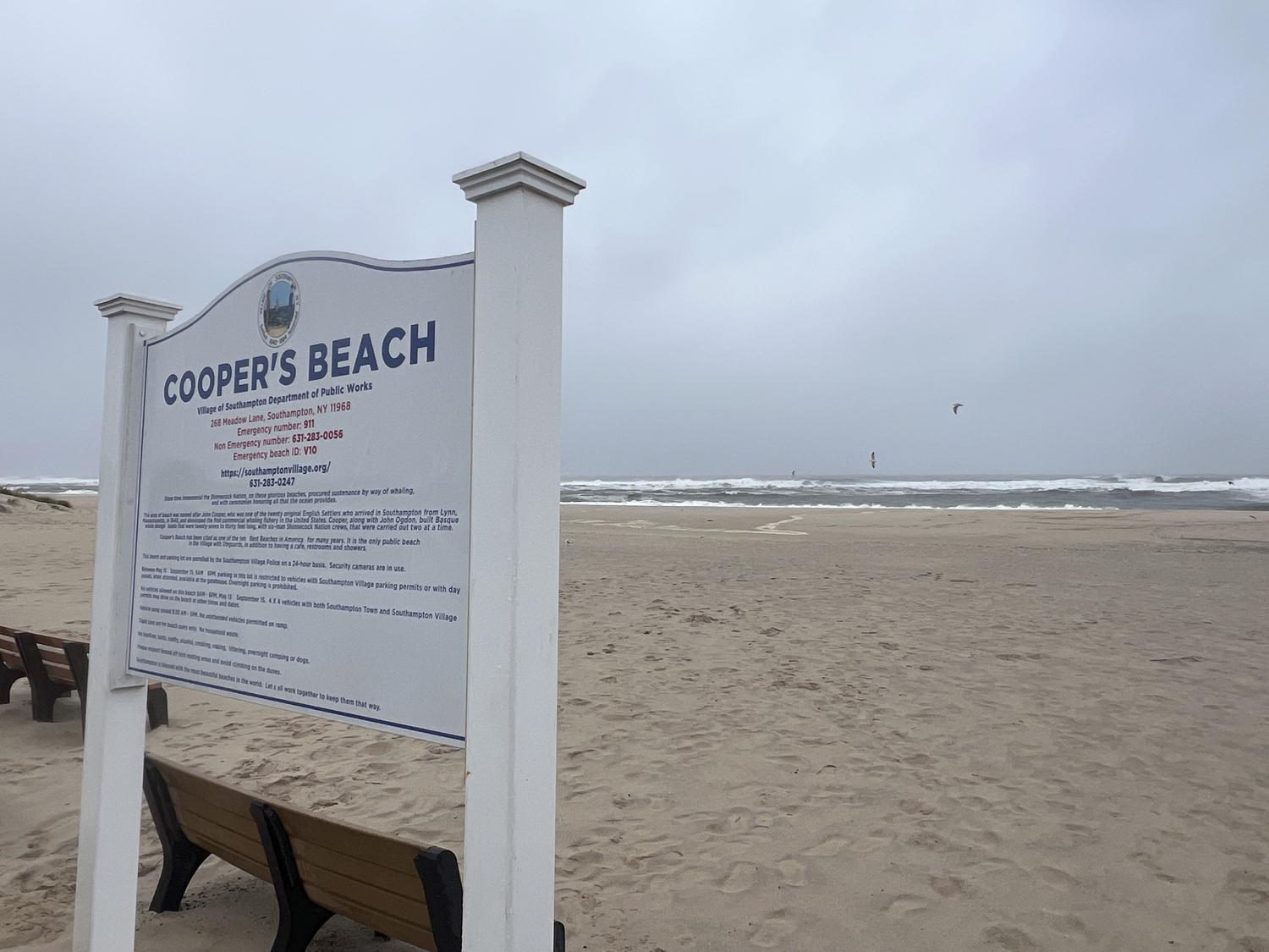 Coopers Beach in Southampton Village on Monday afternoon.  DANA SHAW