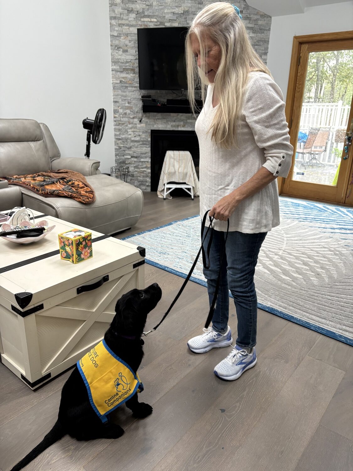 Hampton Bays resident Dorothy Marino is currently raising Jabba, a black lab puppy, for Canine Companions. After several weeks being raised by Marino, Jabba will move on to professional training as a service dog for the nationwide organization, which is currently seeking more volunteer puppy raisers. Basic obedience training is part of the job of a puppy raiser. CAILIN RILEY