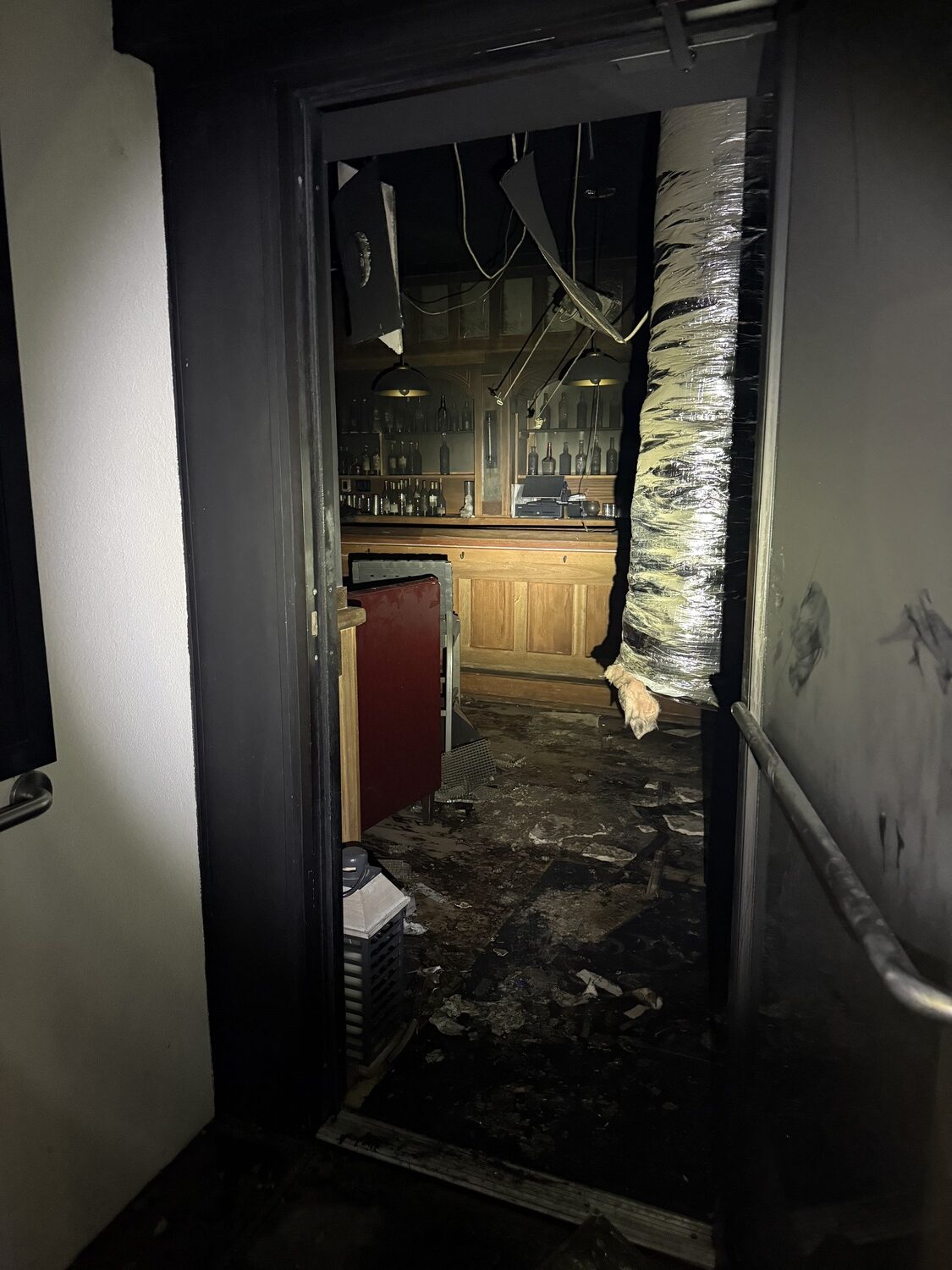 A working fire, caused by the spontaneous combustion of tempura flakes, was knocked out quickly at Namiro Sushi in Southampton Village, preventing what could have been a major disaster, thanks to quick action from the Southampton Village Police Department and Southampton Fire Department. COURTESY NAMIRO SUSHI