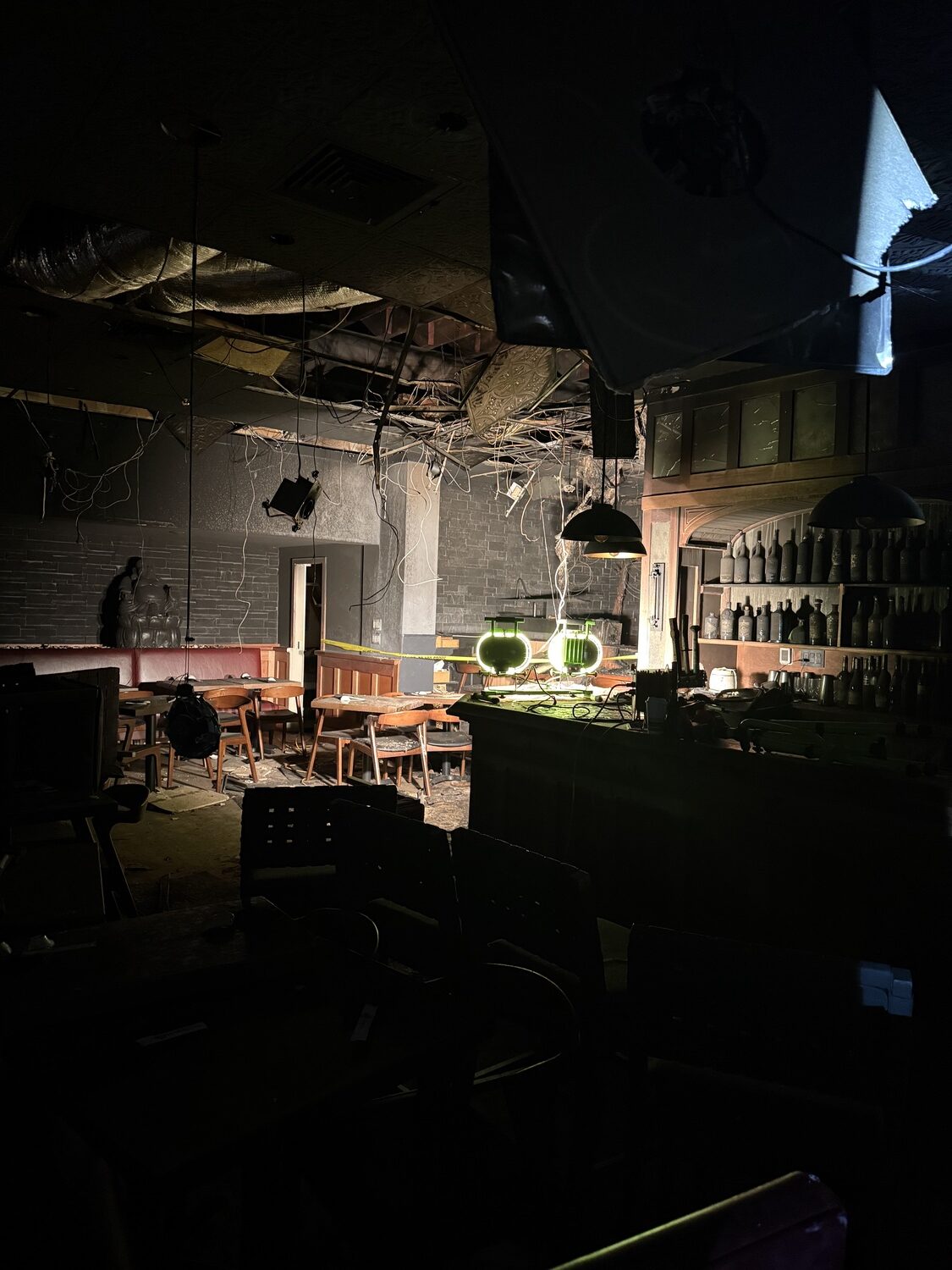 A working fire, caused by the spontaneous combustion of tempura flakes at the sushi bar, was knocked out quickly at Namiro Sushi in Southampton Village, preventing what could have been a major disaster, thanks to quick action from the Southampton Village Police Department and Southampton Fire Department. COURTESY NAMIRO SUSHI