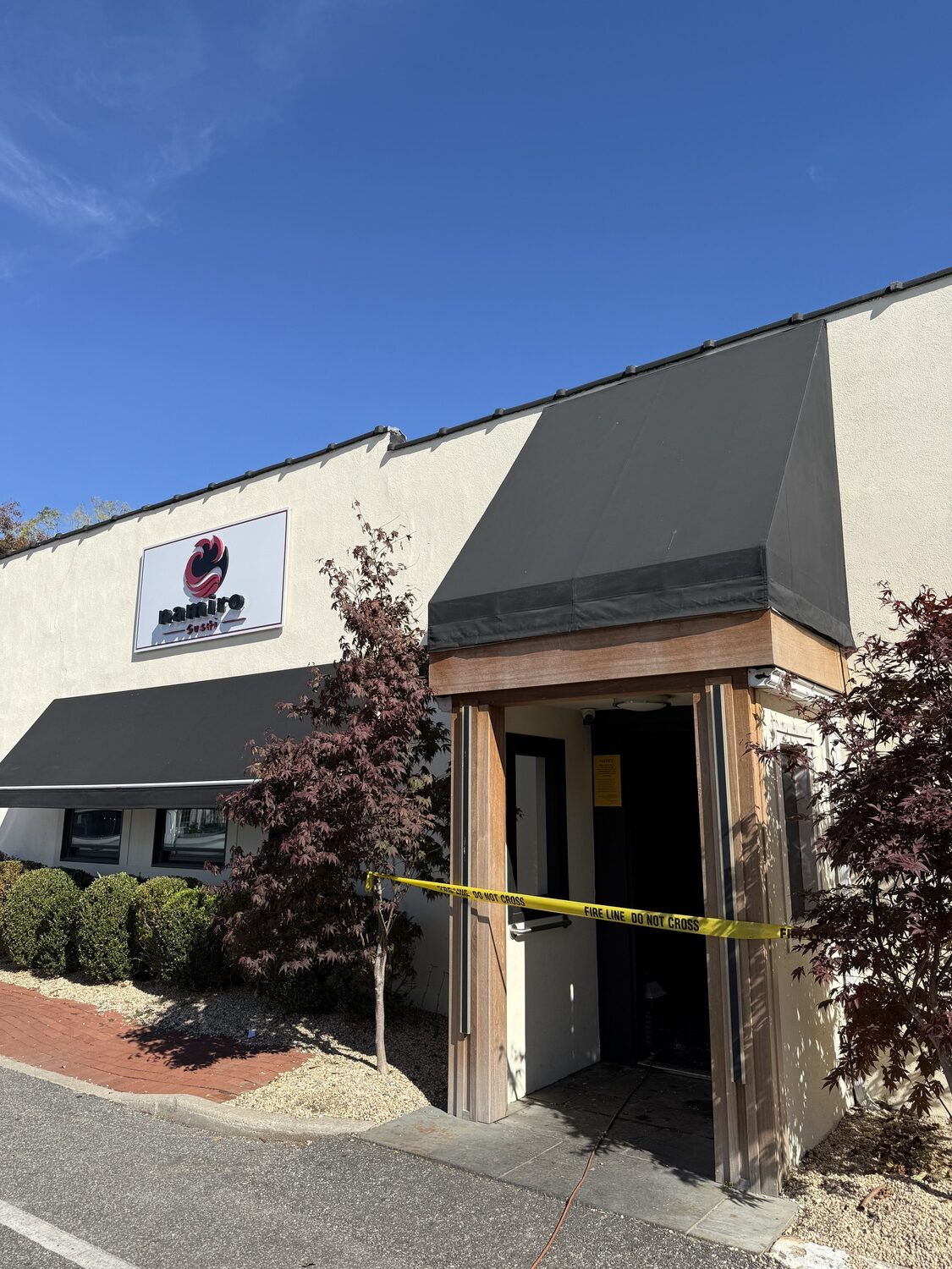 A working fire, caused by the spontaneous combustion of tempura flakes, was knocked out quickly at Namiro Sushi in Southampton Village, preventing what could have been a major disaster, thanks to quick action from the Southampton Village Police Department and Southampton Fire Department. COURTESY NAMIRO SUSHI