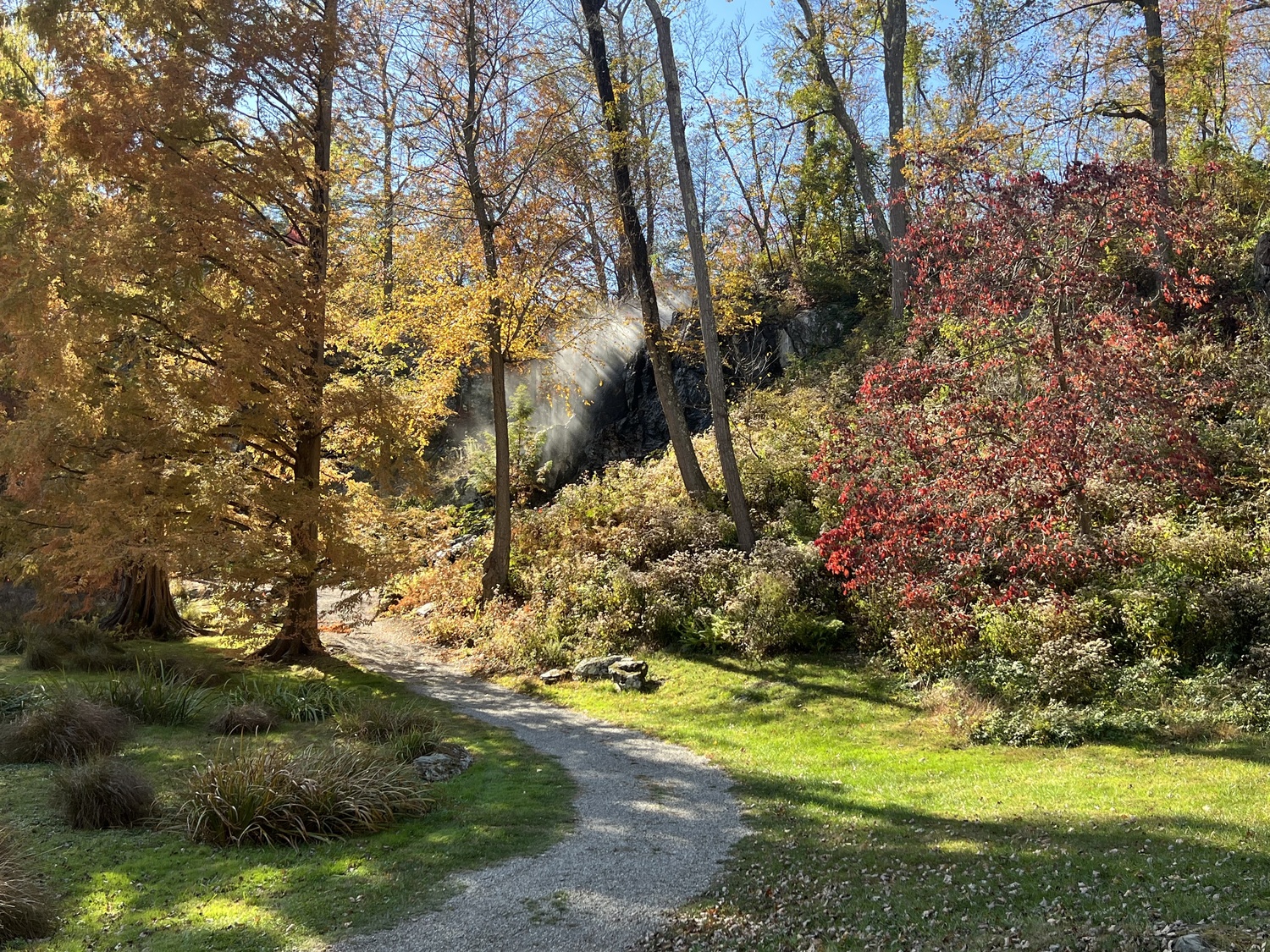 A mist waterfall in October at Innisfree Garden. KATE KERIN