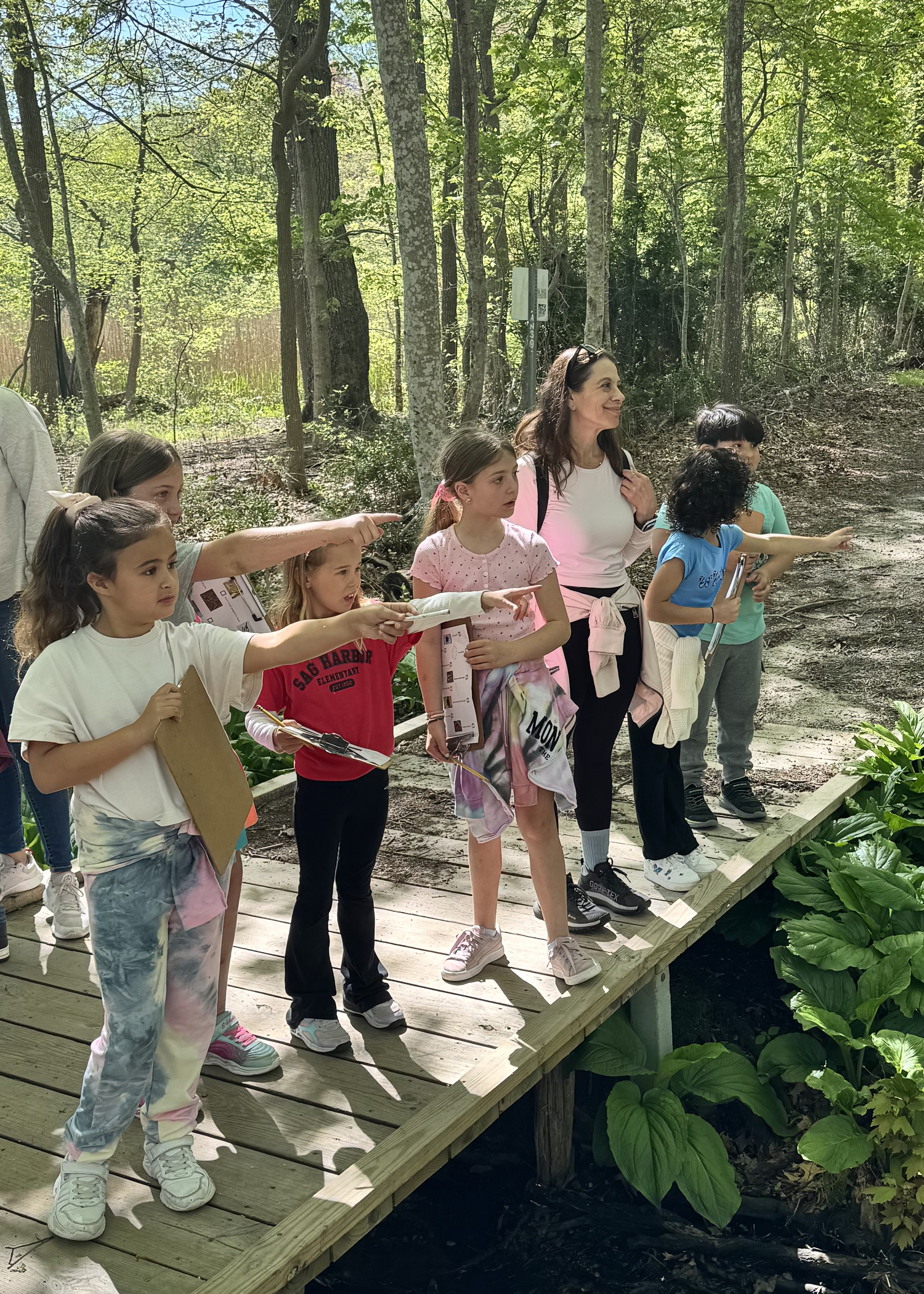 Sag Harbor second-graders at Morton Wildlife Refuge. COURTESY GROUP FOR THE EAST END