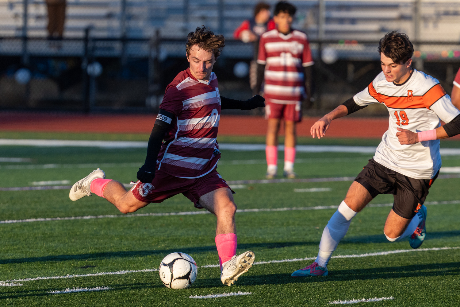 Southampton junior co-captain Max Mobius rears back to take a shot.  RON ESPOSITO/SOUTHAMPTON SCHOOL DISTRICT