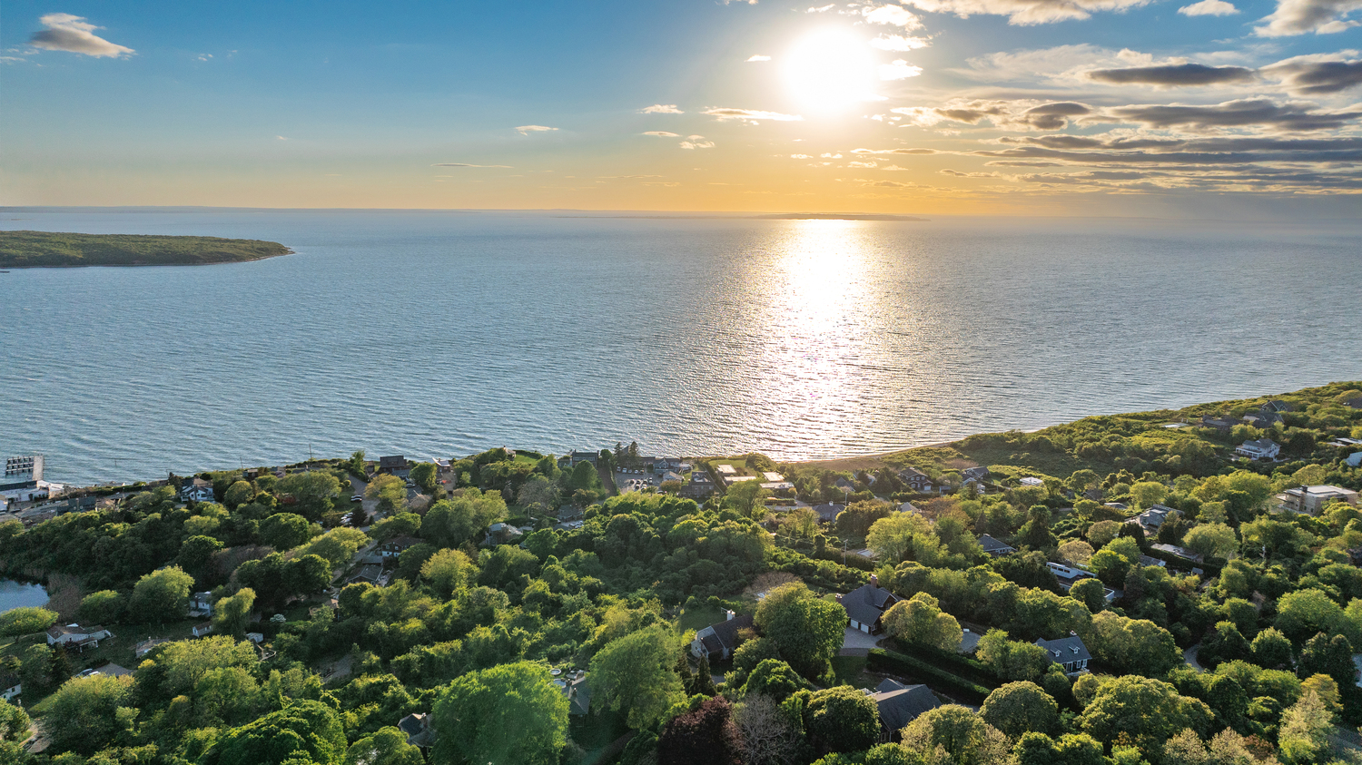 The sun sets on Esha Soni’s Montauk home. DOUGLAS ELLIMAN