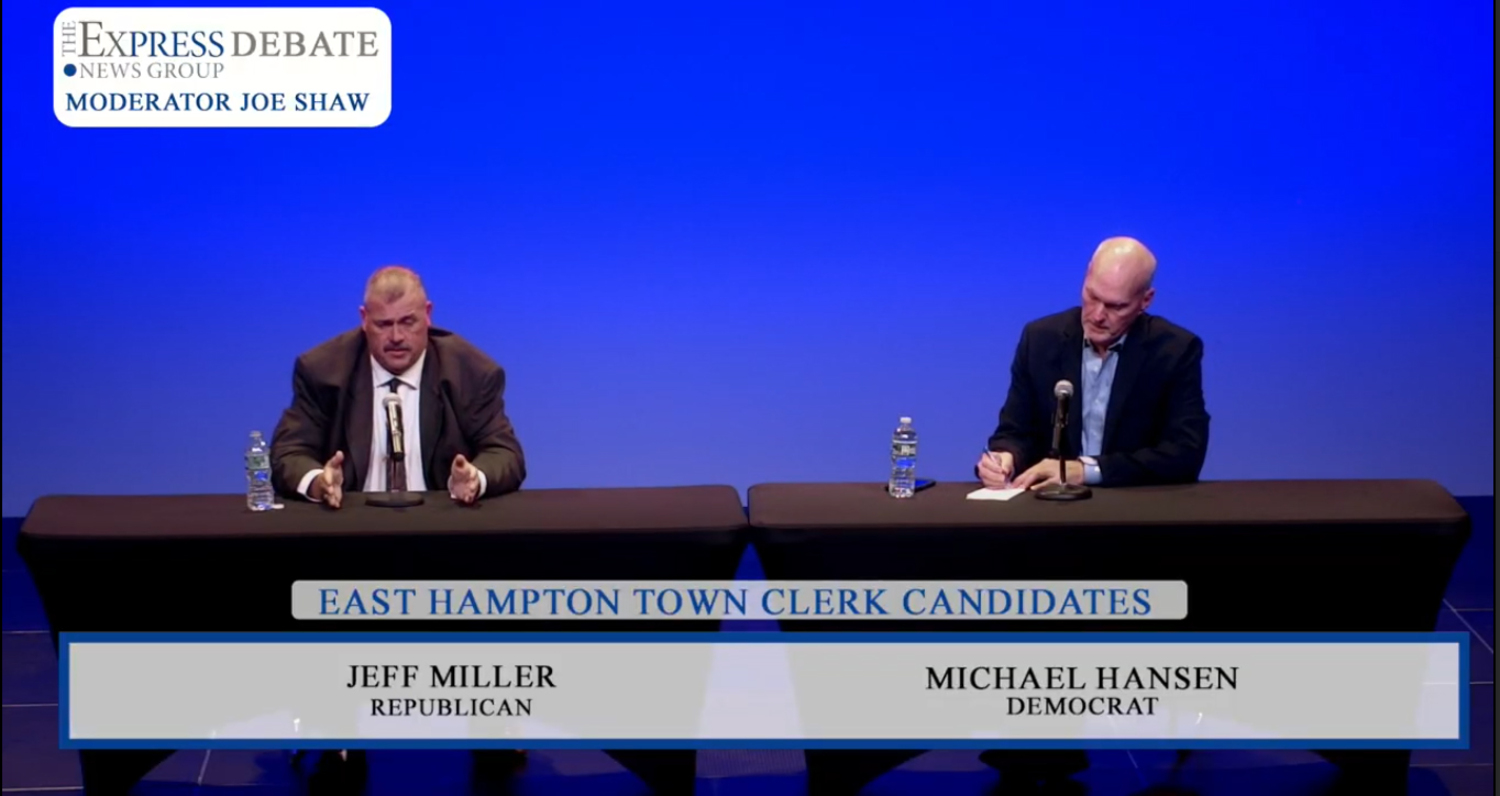The town clerk candidates faced off.