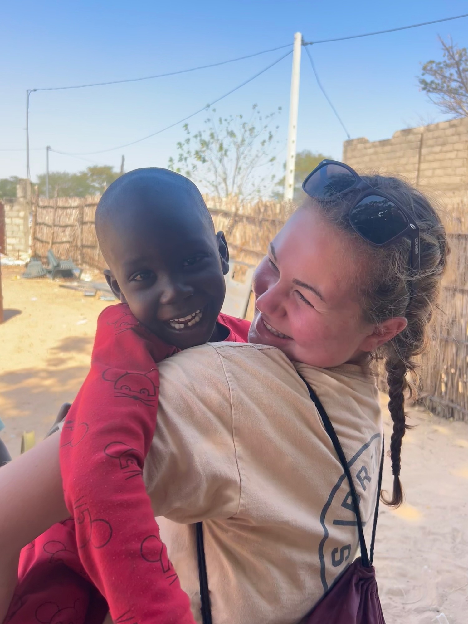 Jessie's daughter, Georgia, on a Build On trip to Senegal, where connections were easily made despite a language barrier.