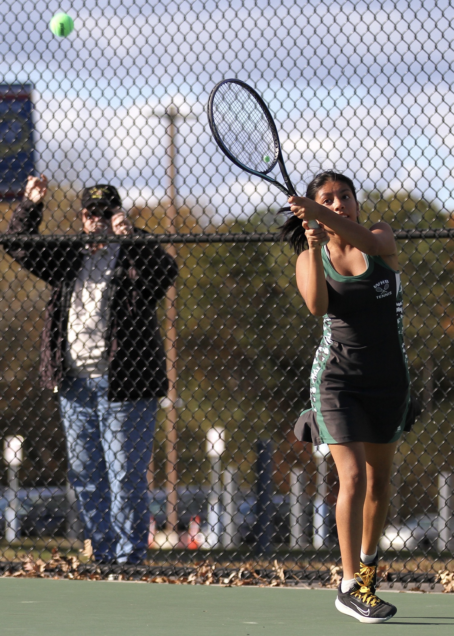 Westhampton Beach senior Abigail Gomez sends the ball back. DESIRÉE KEEGAN
