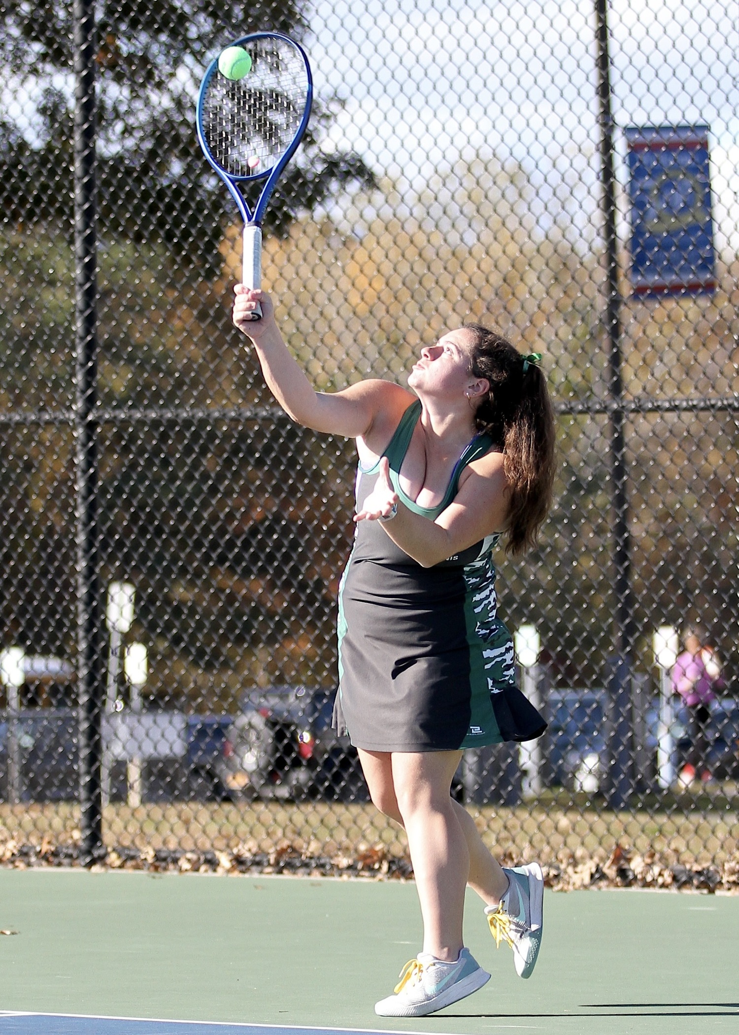 Westhampton Beach sophomore Ali Brandi serves. DESIRÉE KEEGAN