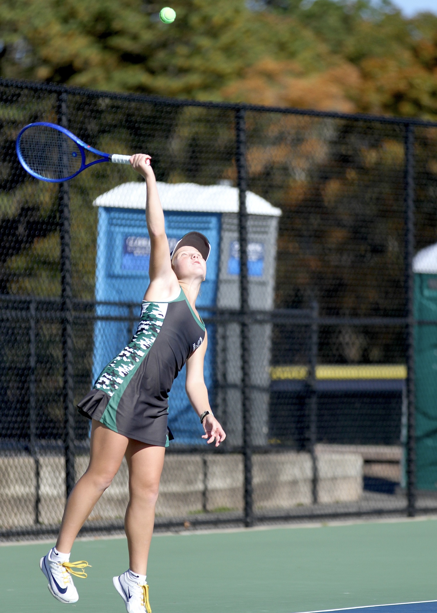 Westhampton Beach sophomore Grace Hart serves. DESIRÉE KEEGAN