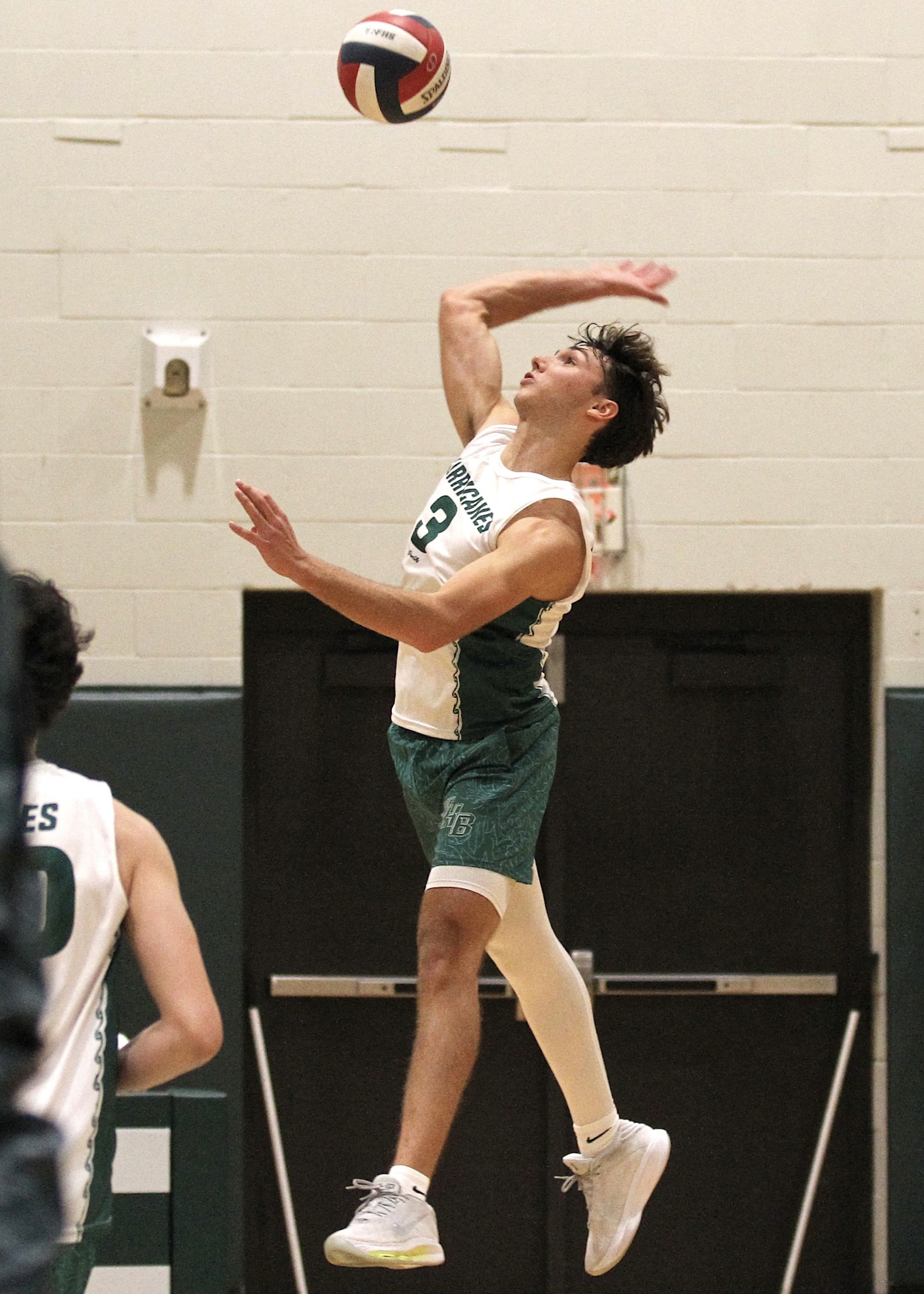 Senior setter Cameron Giordano spikes the ball. DESIRÉE KEEGAN