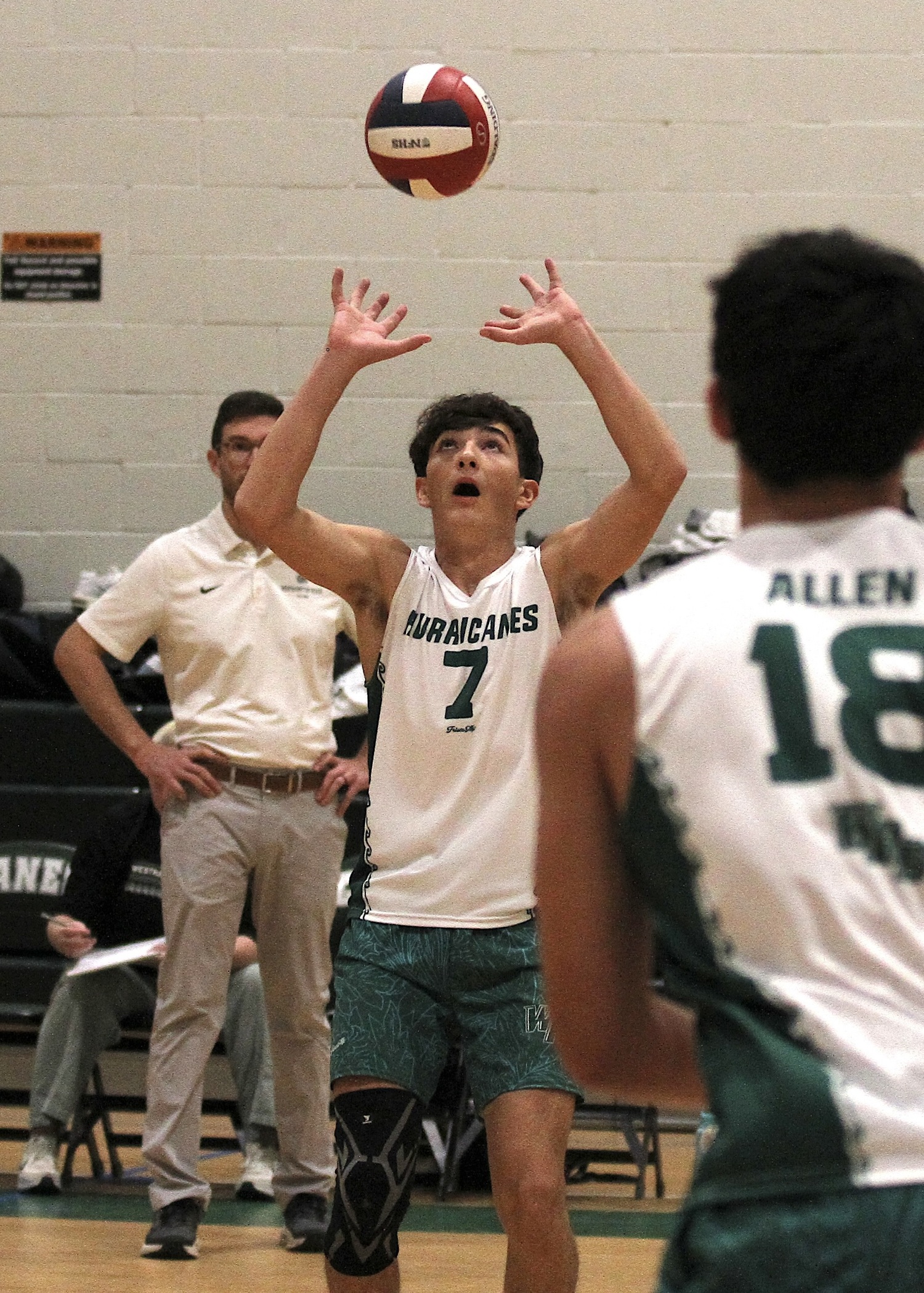 Westhampton Beach junior outside hitter Gabe Monserrate passes the ball. DESIRÉE KEEGAN