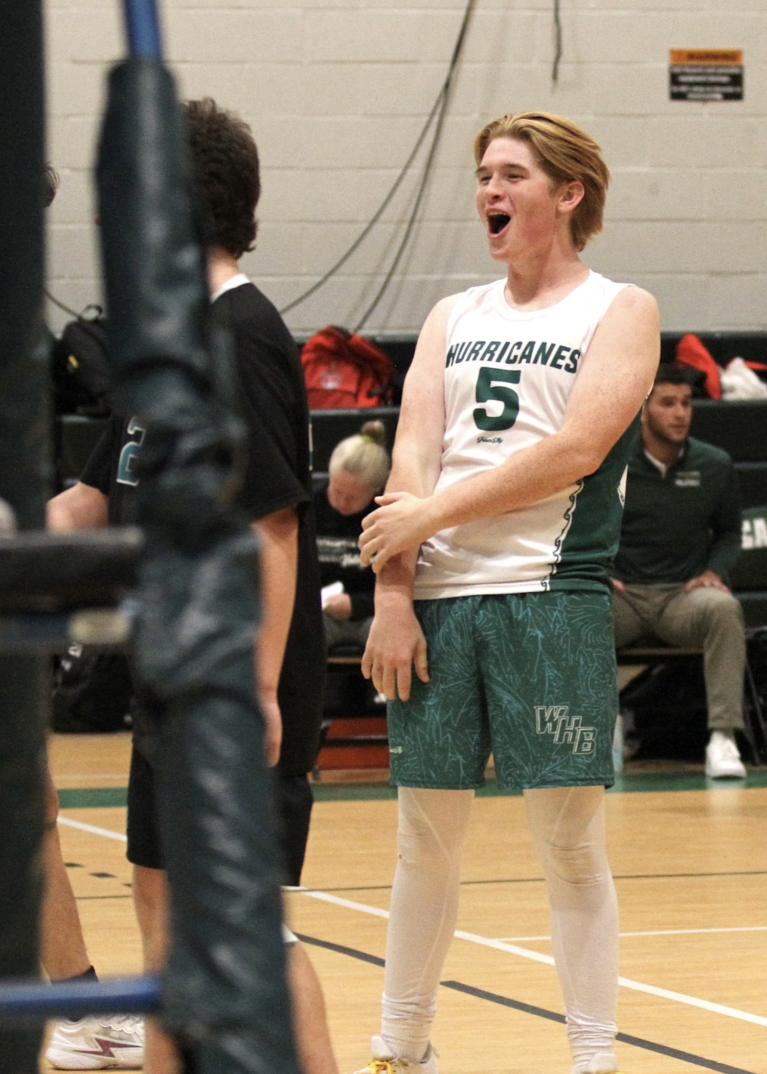 Westhampton Beach junior setter Grayden Scott celebrates an ace. DESIRÉE KEEGAN