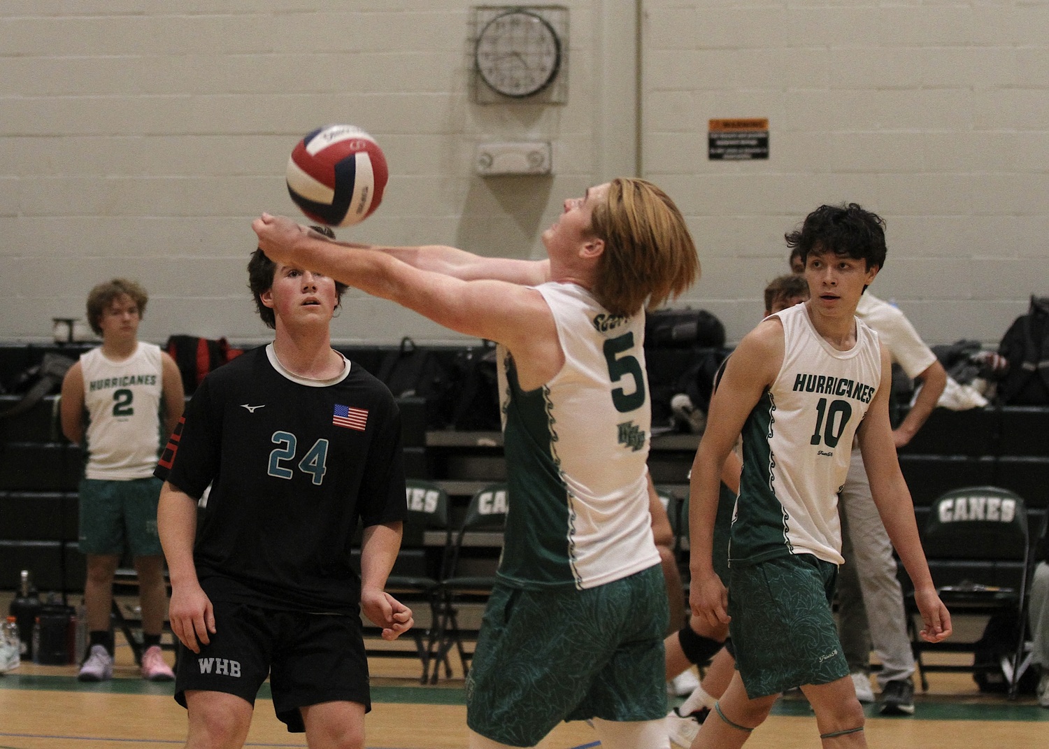 Westhampton Beach junior setter Grayden Scott passes the ball. DESIRÉE KEEGAN