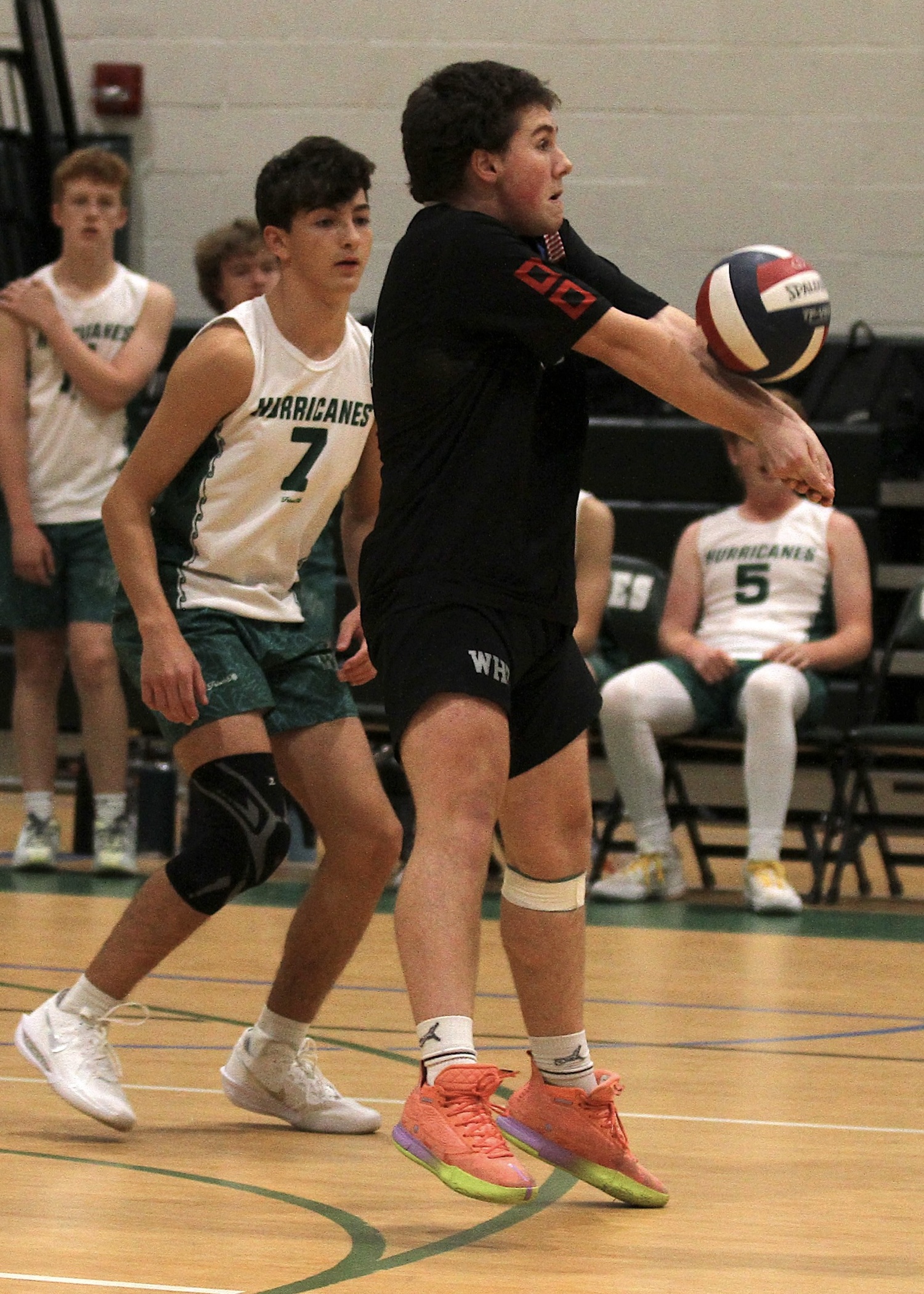 Westhampton Beach junior libero Nolan Parsons digs out a return. DESIRÉE KEEGAN