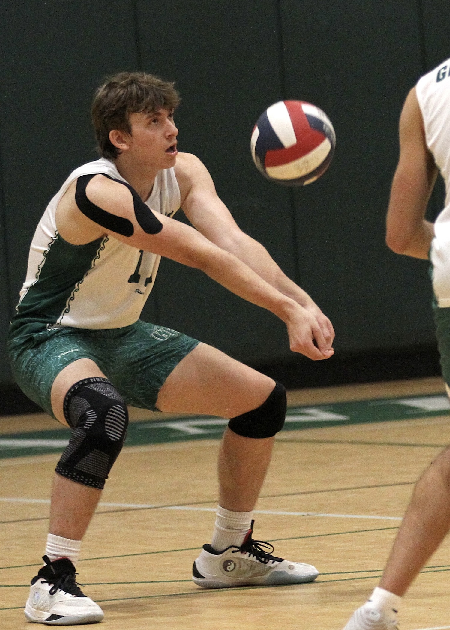 Westhampton Beach senior outside hitter Thomas Livia receives a serve. DESIRÉE KEEGAN
