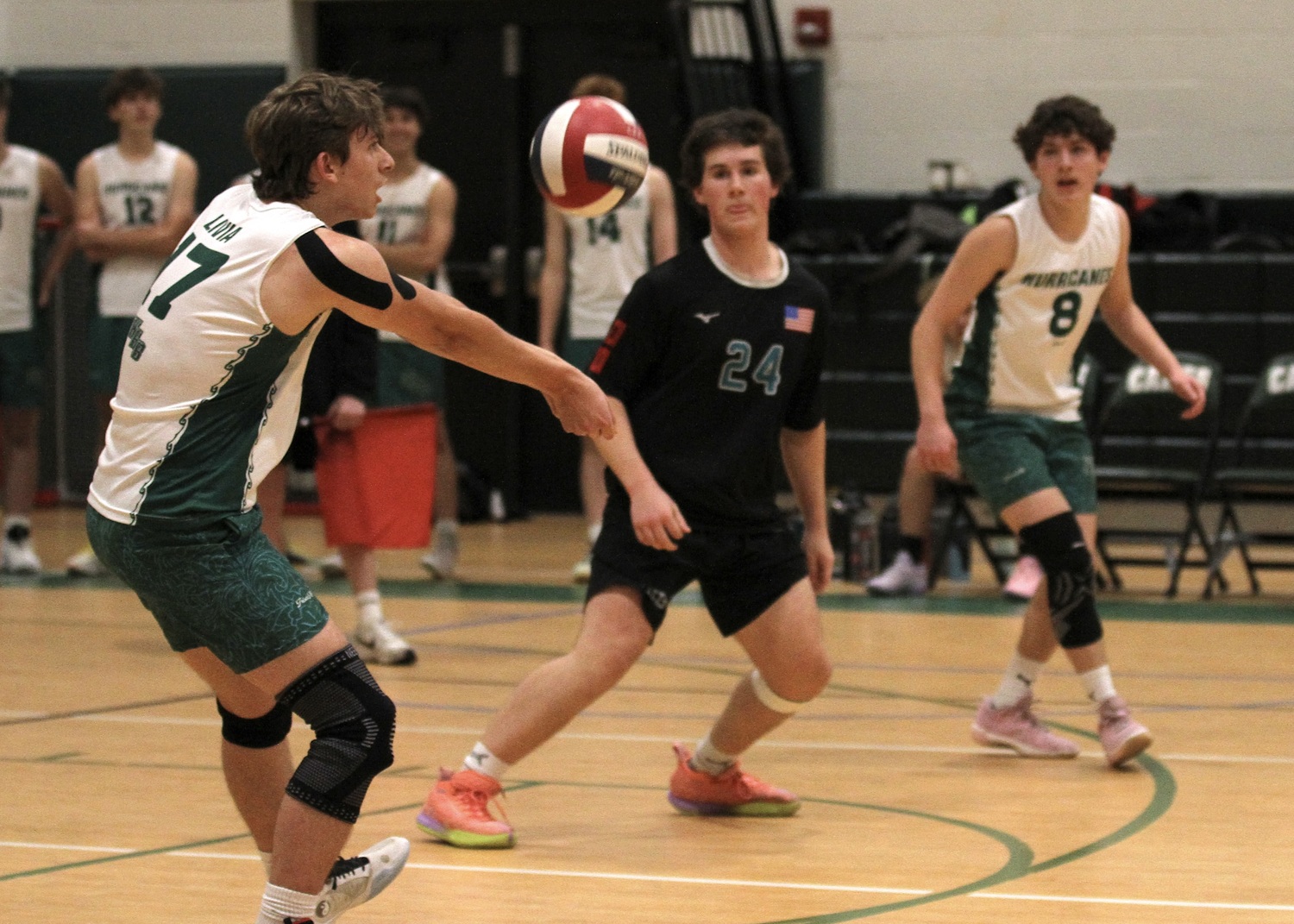 Westhampton Beach senior outside hitter Thomas Livia passes the ball. DESIRÉE KEEGAN