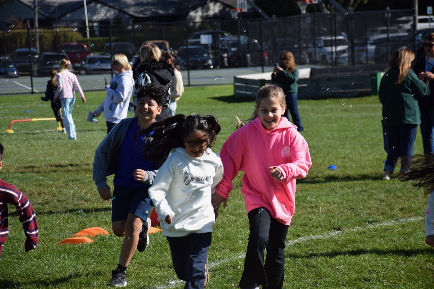Westhampton Beach Elementary School students raised more than $25,000 through a  Bubble Run and Raise Craze fundraiser.
The creative fundraiser combined fitness, fun and kindness. Students secured sponsorships to participate in a lively bubble run and collected donations by performing acts of kindness throughout their community. Their good deeds included sharing positive messages with classmates and staff, collecting nonperishable food donations and creating a positivity path at their school that features inspiring messages. The funds will be used to help fund field trips, special events and equipment for the school’s greenhouse and STEM lab. COURTESY WESTHAMPTON BEACH SCHOOL DISTRICT