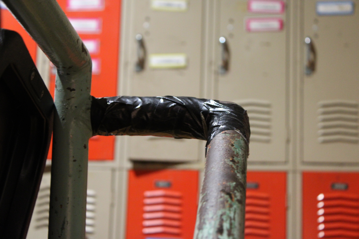 A portion of Montauk School is being held together with duct tape. JACK MOTZ