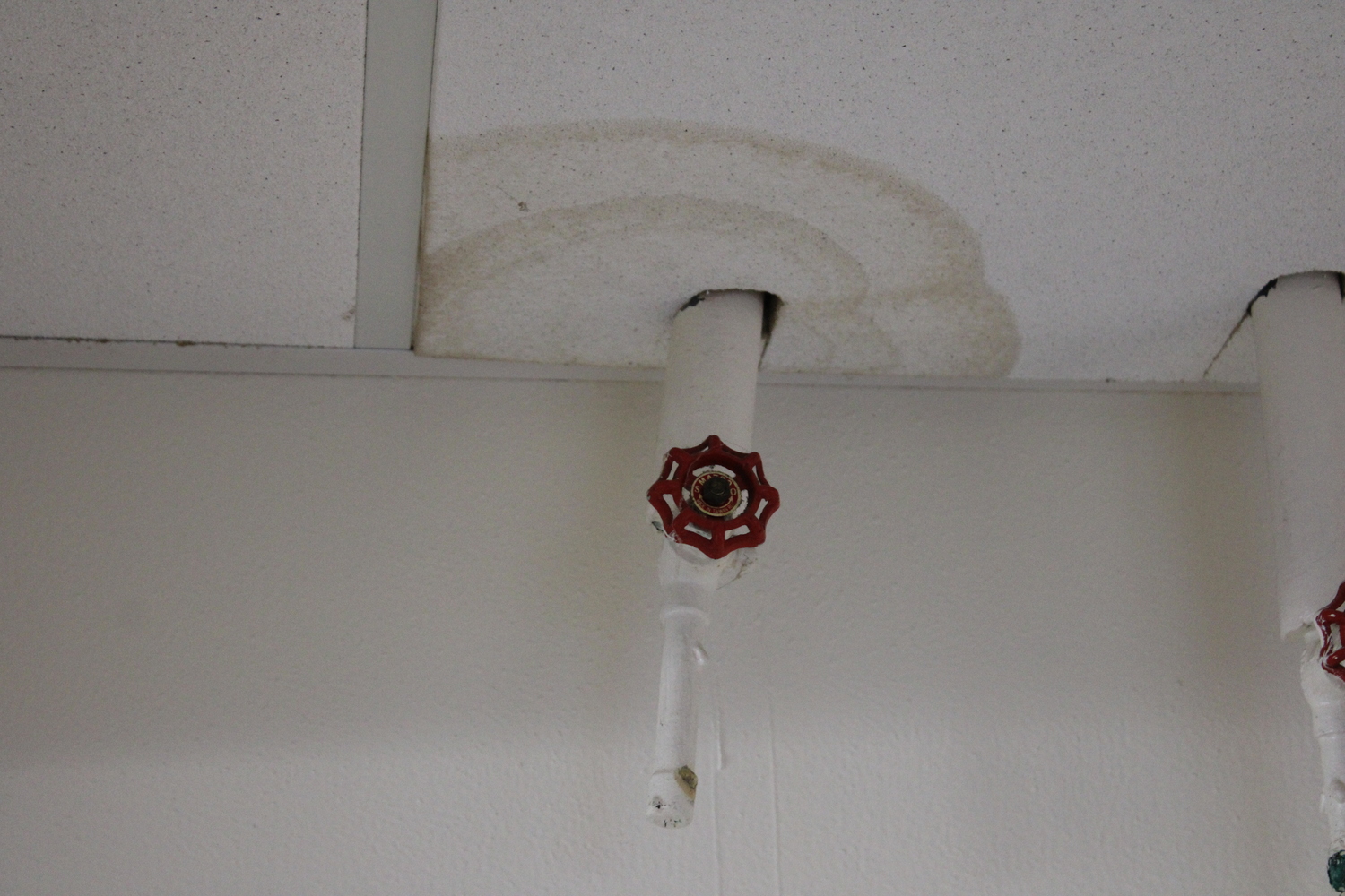 Water damage is a frequent sight at Montauk School. JACK MOTZ