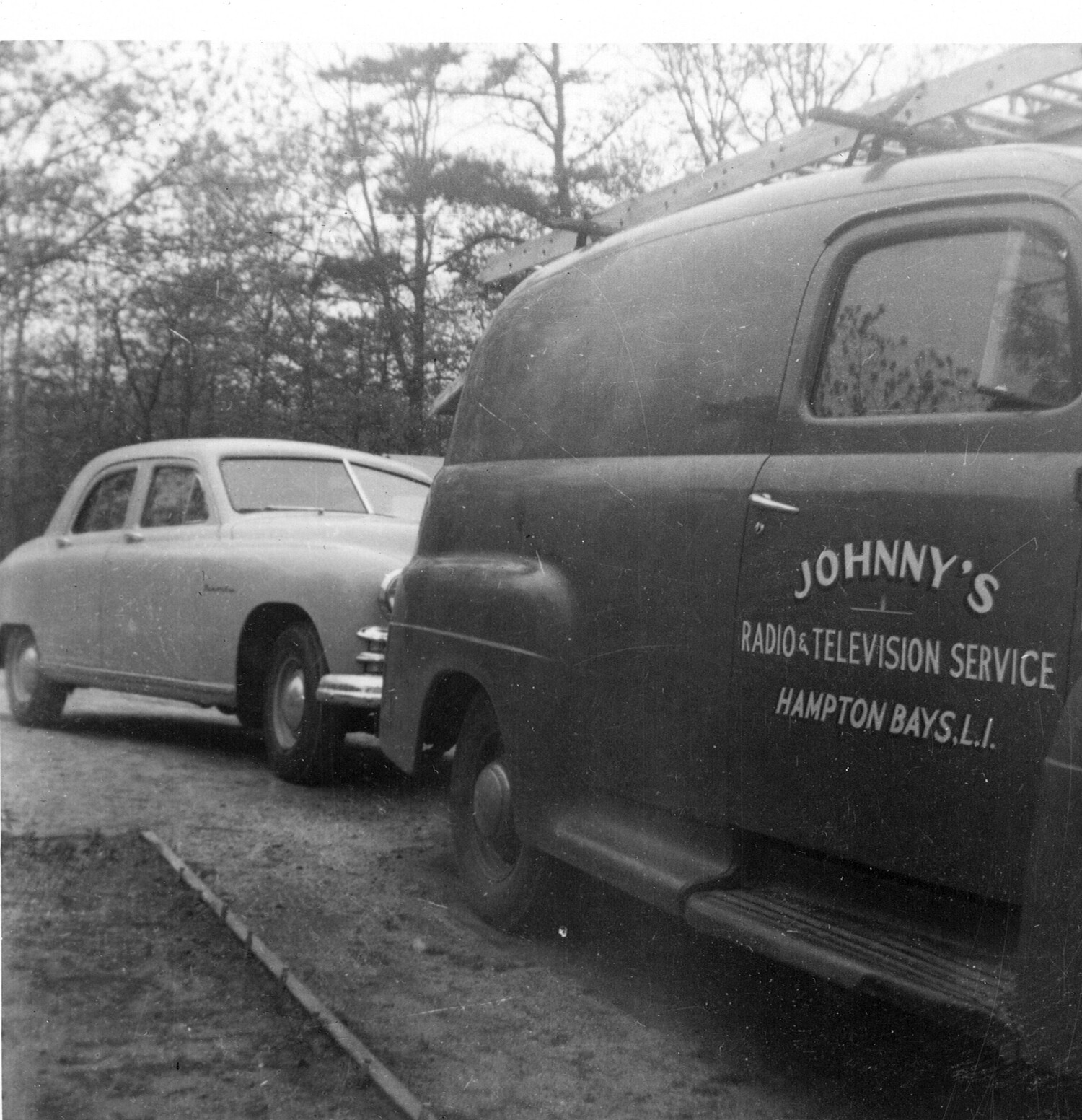 John Siebold's work truck and first car, in 1952. He started his own business repairing radios and televisions in the Hampton Bays area after returning from serving in World War II. John Siebold, a World War II veteran who served with the Merchant Marines, was an avid surfcaster and loved to spend his free time at the beach, catching large bass. COURTESY SIEBOLD FAMILY